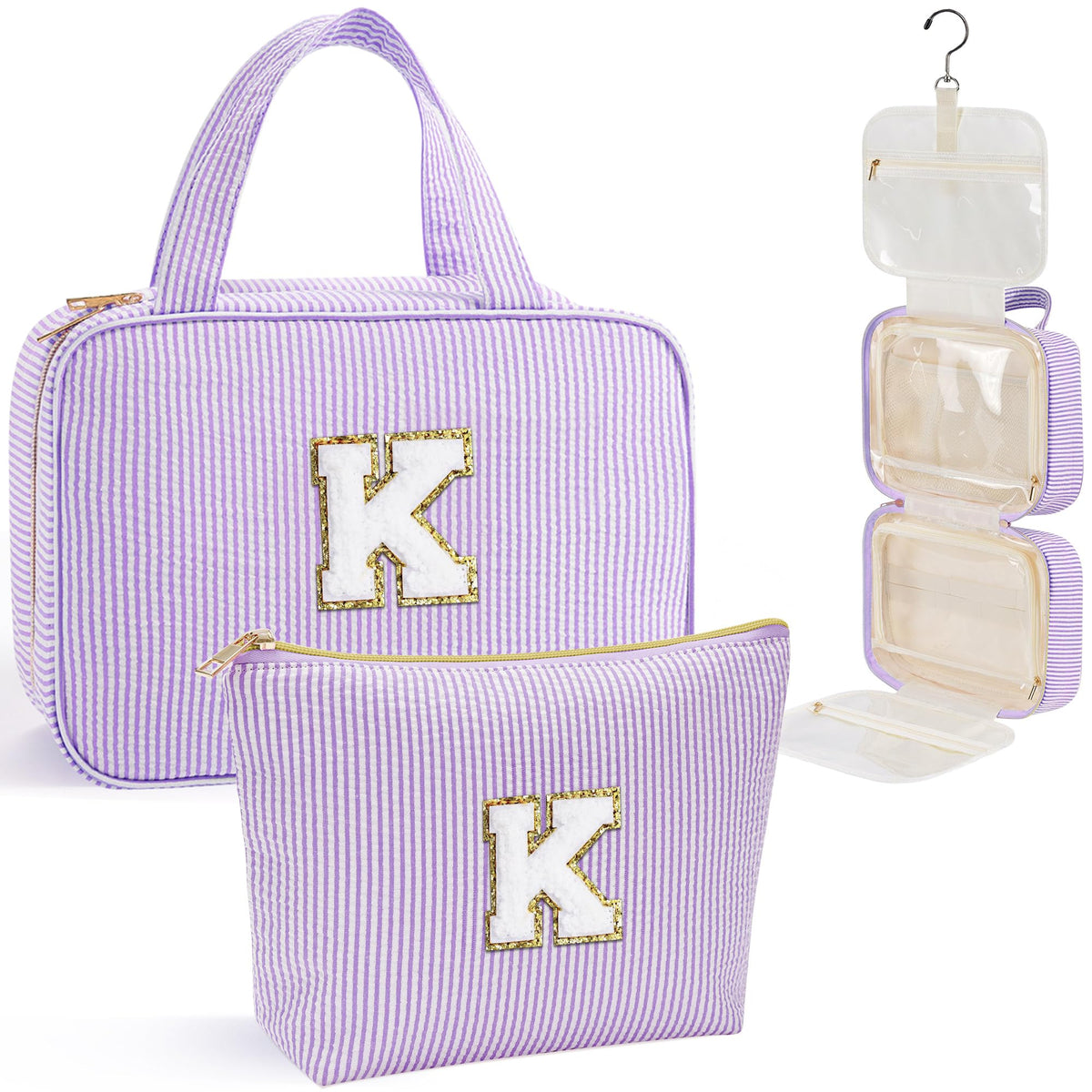 YOOLIFE Initial Toiletry Bag Travel Makeup Bag for Women - YOOLIFE Official Imagery - 1