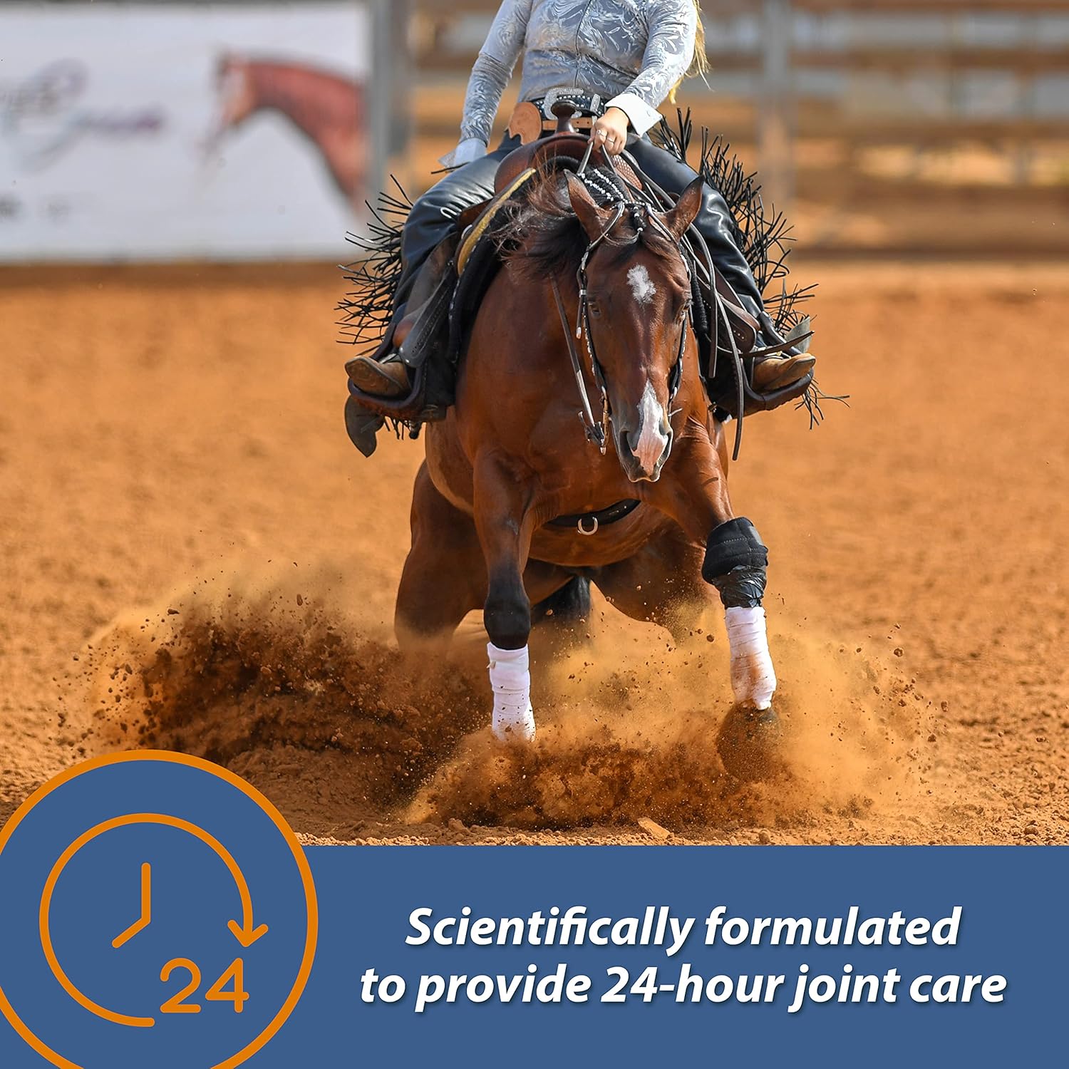 Farnam MaxFlex XR horse joint supplement in a white bottle with a blue label, designed for extended release joint care.