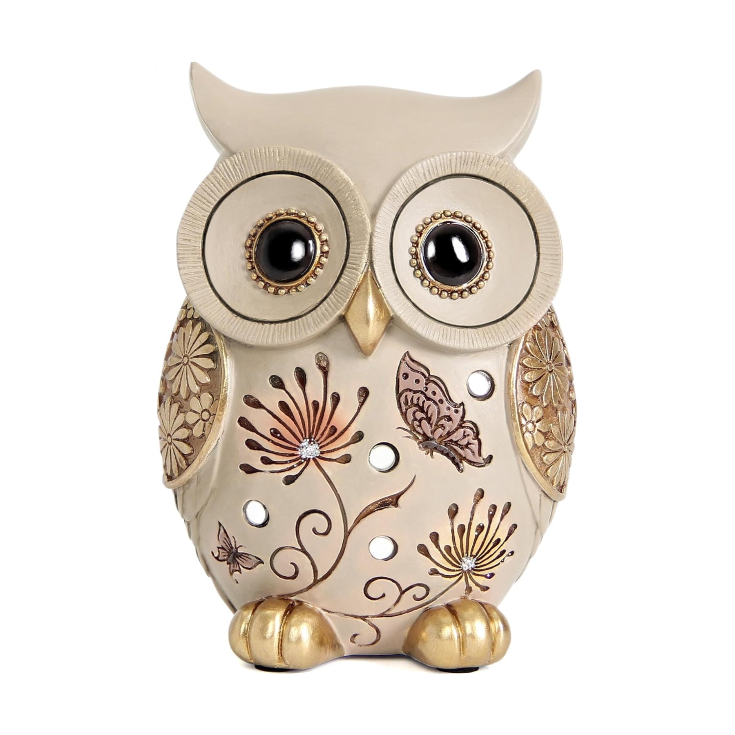 Xintim owl statue for home decor, boho accent piece, crafted for bookshelf or room decoration with detailed design