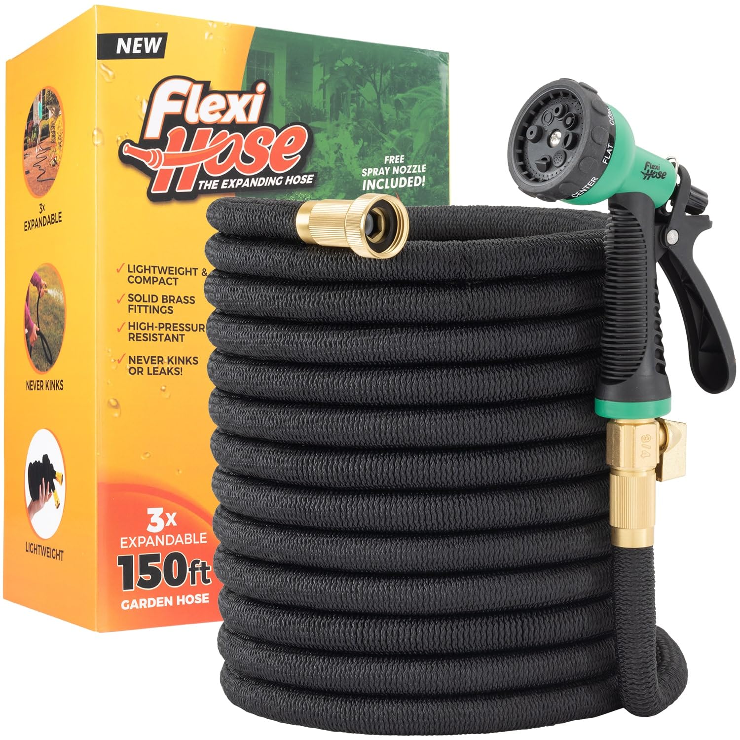 Flexi Hose with 8 Function Nozzle, 100FT - Lightweight Expandable - Flexi Hose Official Product View 10