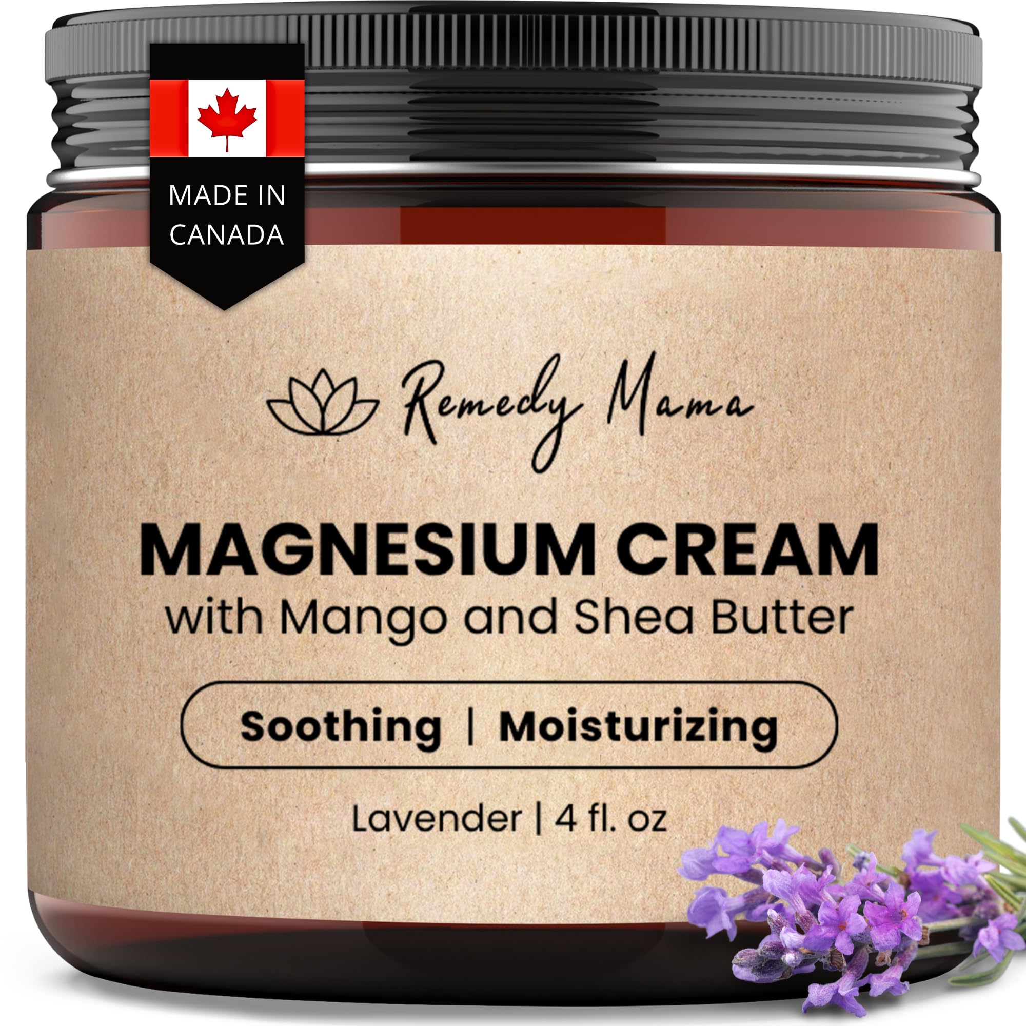 Remedy Mama Magnesium Cream – Lavender 4oz Glass Jar