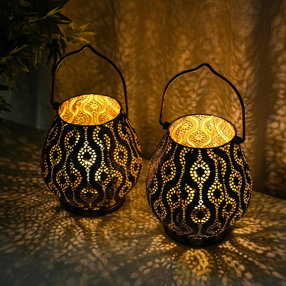 TRIROCKS Set of 2 Moroccan Decorative Lamps 8 High Cordless - TRIROCKS Official Imagery - 8