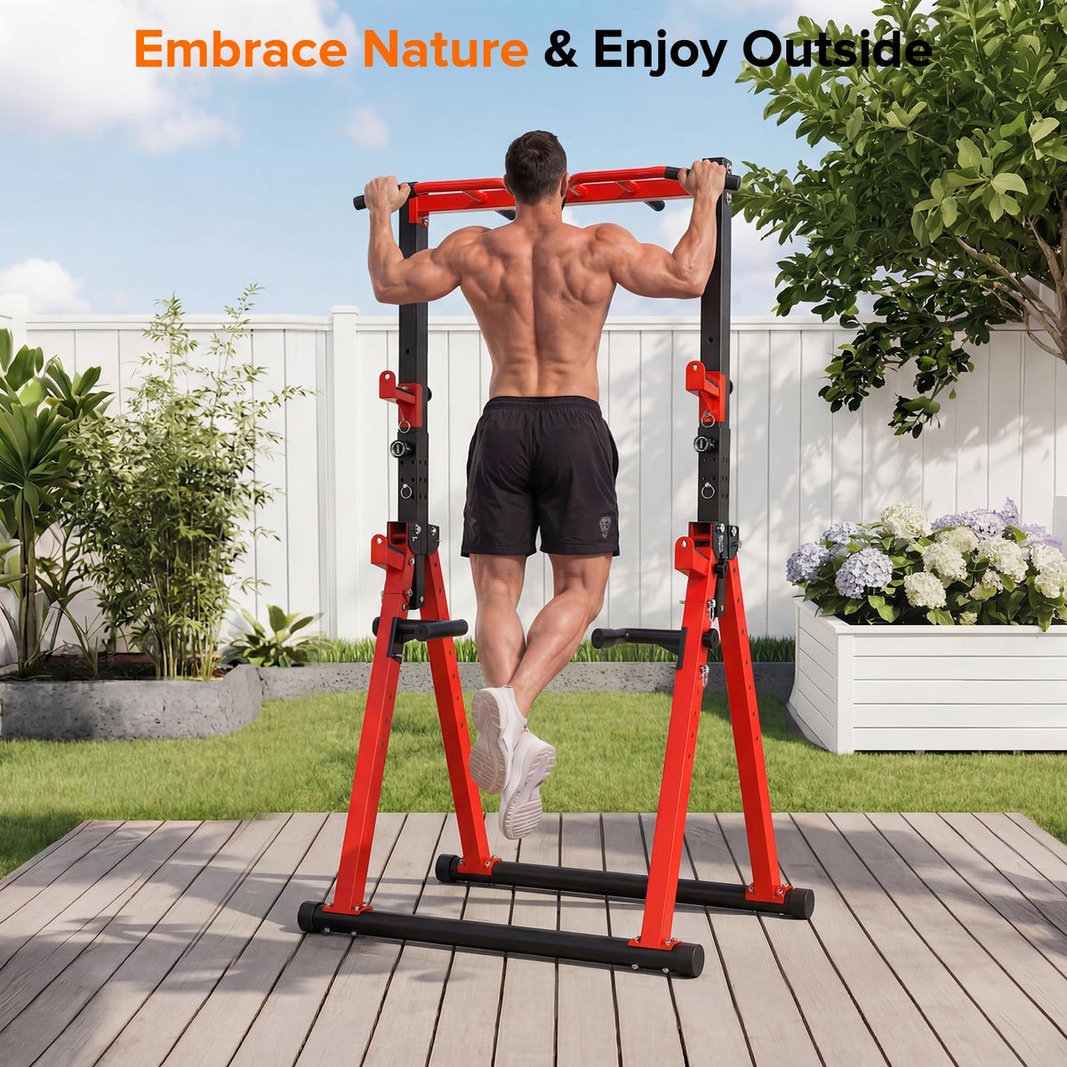 Foldable Pull Up Bar Free Standing Adjustable Height - HOTCAMP Official Imagery - 6