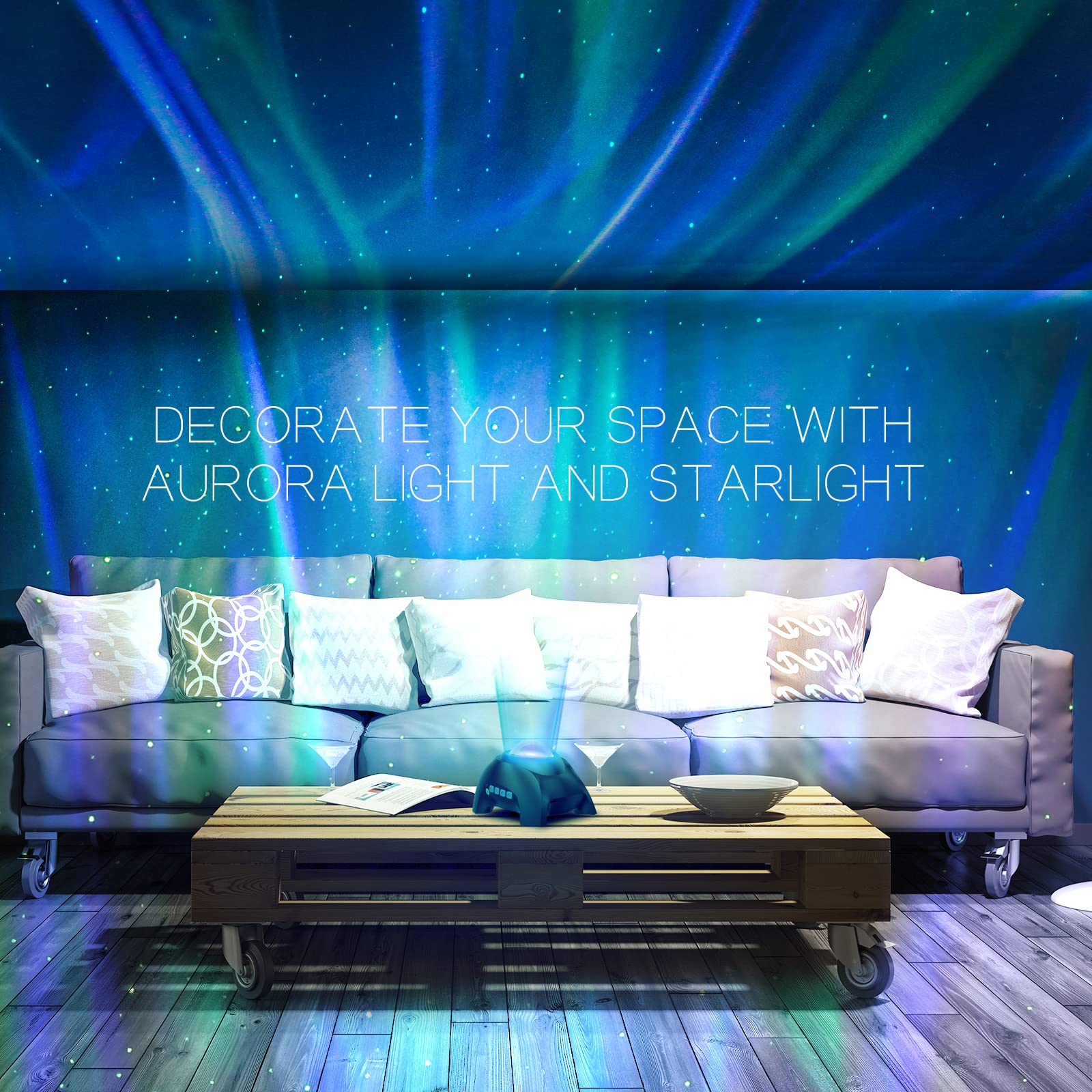 HODANS Northern Galaxy Light Aurora Projector with 33 Light Effects, Night Light - HODANS Official Product View 7