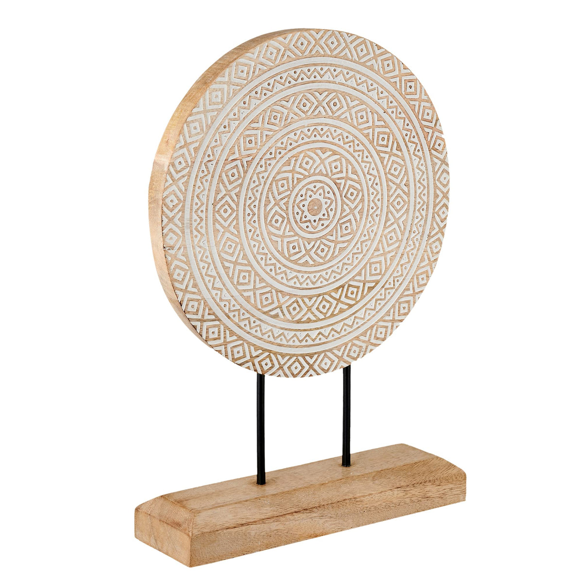 Farmhouse Table Sculpture Home Decor Statue Mandala Carved - Eximious India Official Imagery - 7