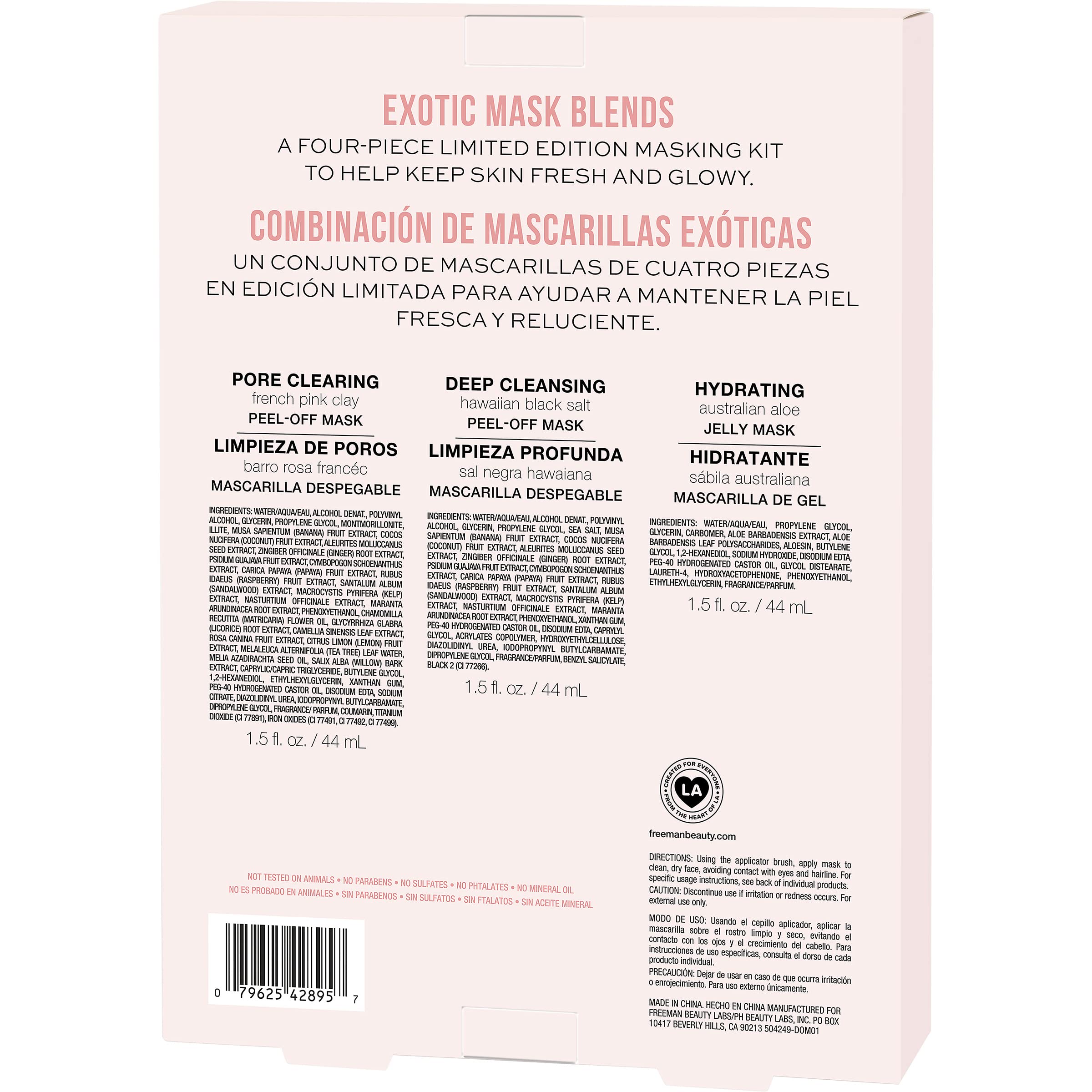 Freeman Exotic Blends Facial Mask 4 Piece Set, Peel-Off &amp; - Freeman