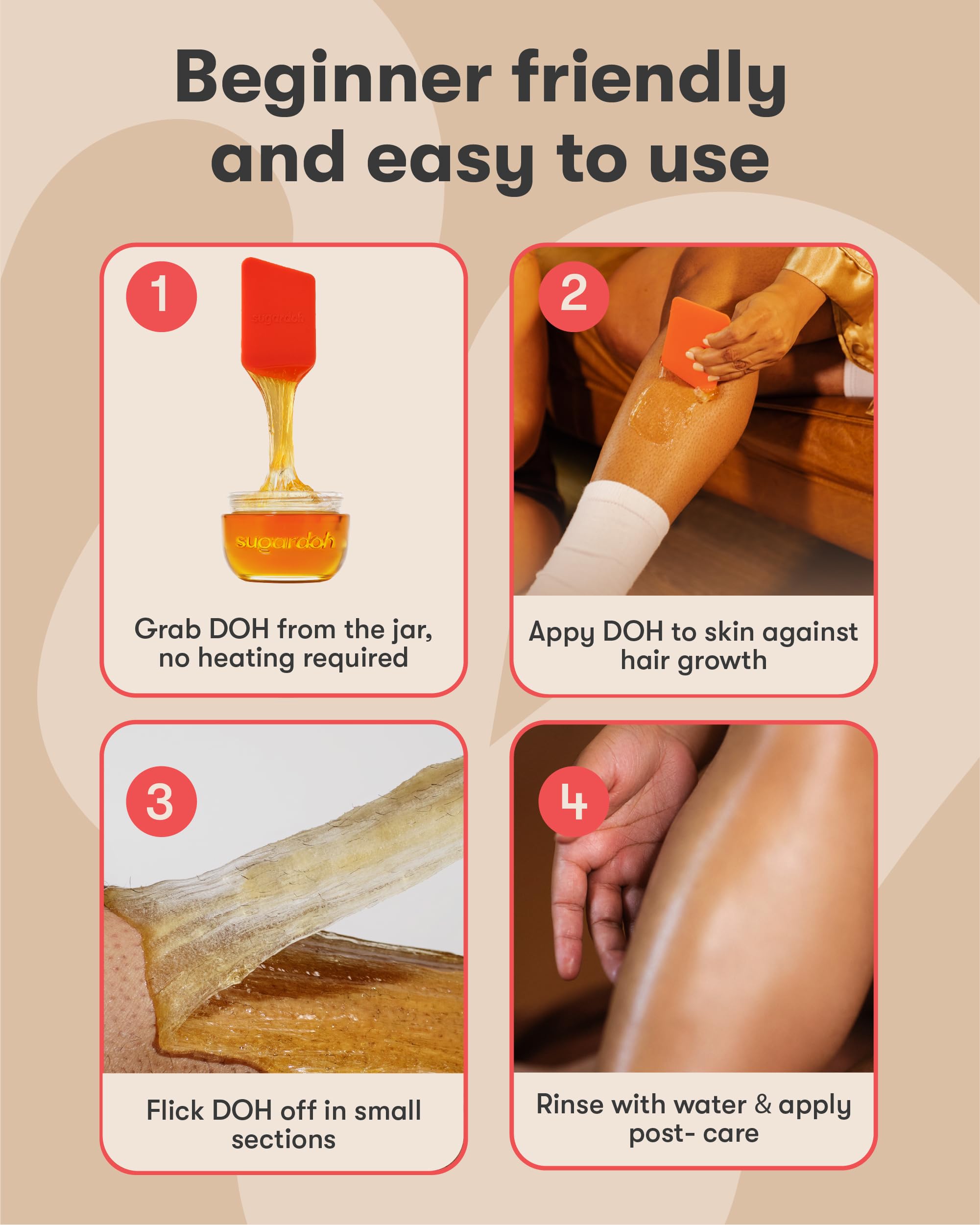 Sugardoh Sugar Waxing Kit As Seen On Shark Tank Face, Arms, & Legs, Sugar Wax - SUGARDOH Official Product View 6
