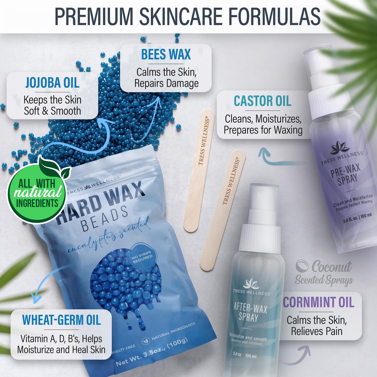 Tress Wellness Award Winning Waxing Kit for Sensitive Skin - Tress Wellness Official Imagery - 5