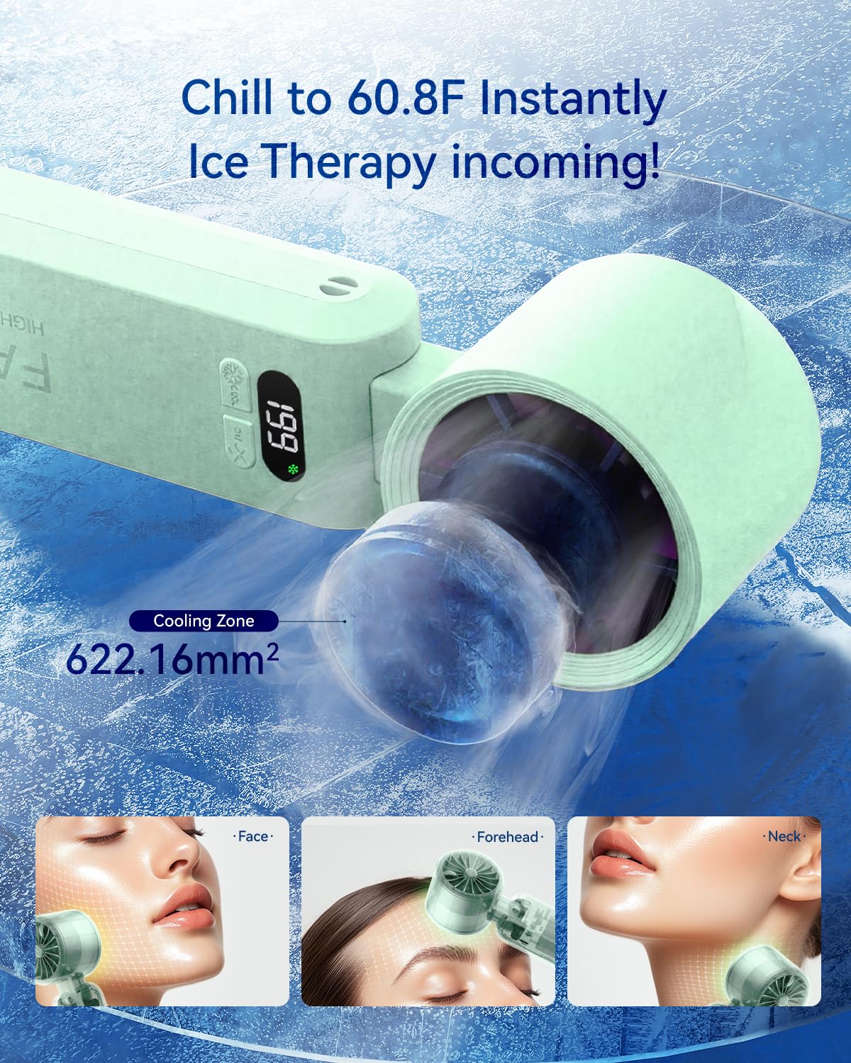 Kimguard Handheld Portable Turbo Fan with Ice Cooler, Speed   5500mAh - View 2