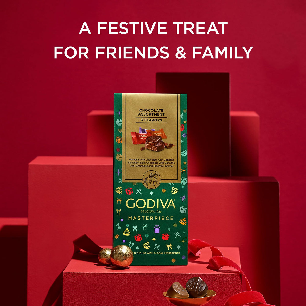 GODIVA Masterpiece Milk and Dark Chocolate Holiday Gift Bag - Premium Selection Official Imagery - 5