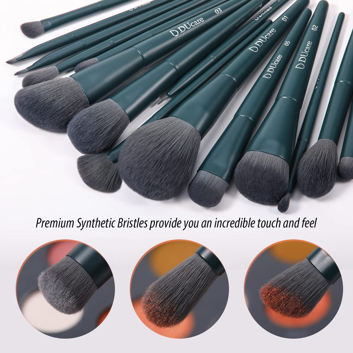 DUcare Makeup Brushes Set 17 Pcs with Brush Cleaning Mat and - DUcare Official Imagery - 6