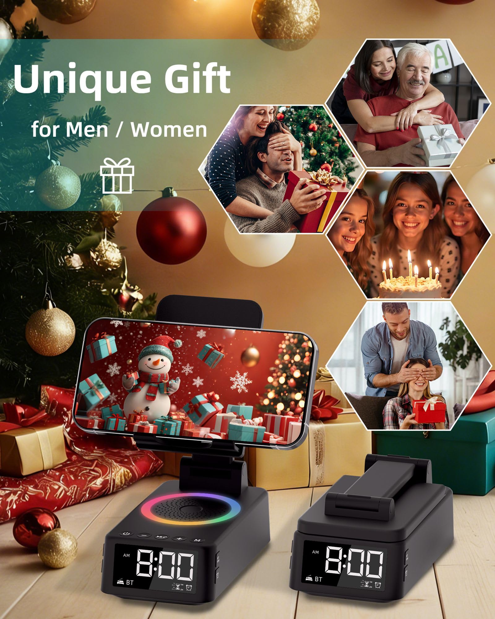 GINBIORA Gifts for Men Women, Bluetooth Speaker with Phone Stand by GINBIORA - Angle View 8