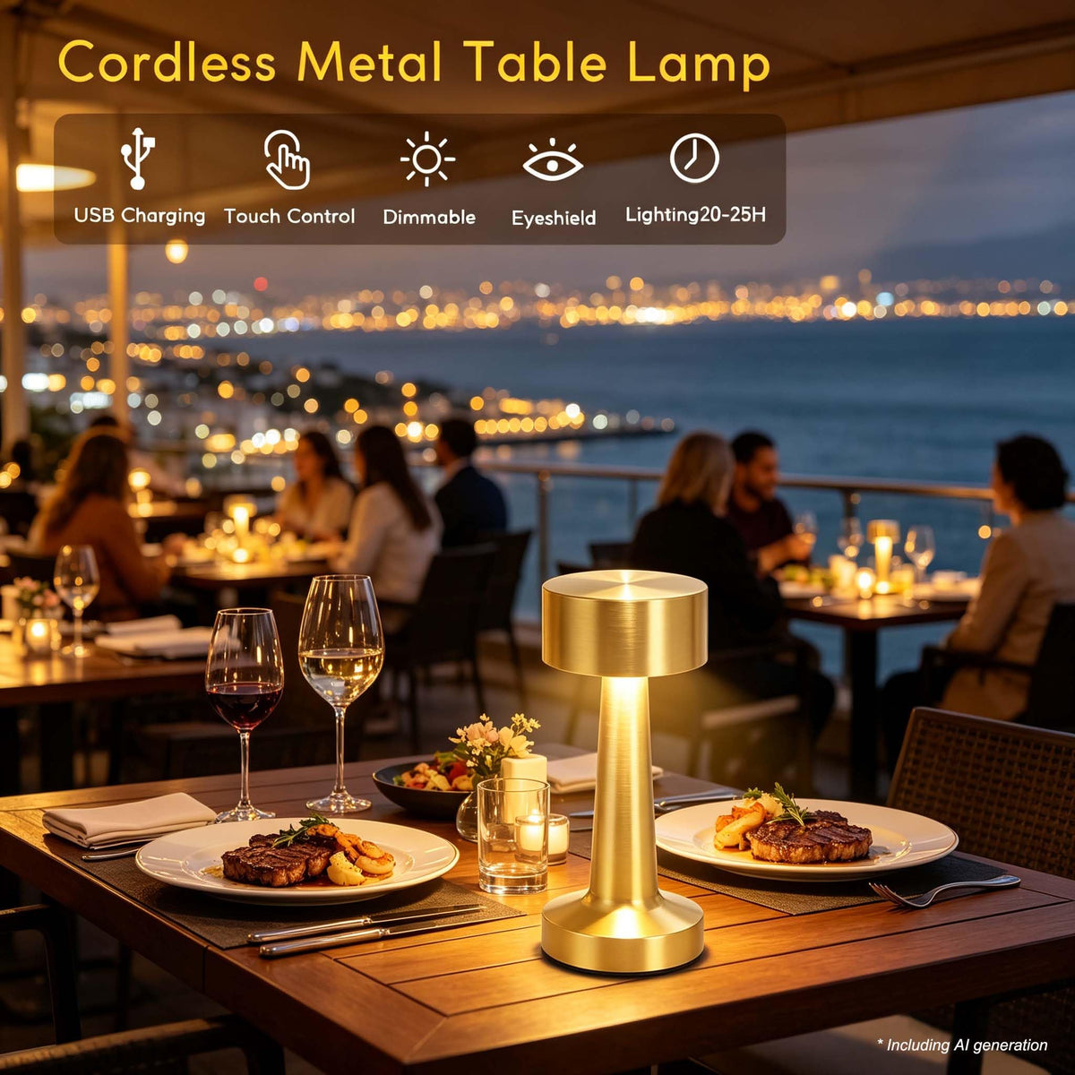 HPUFKOT Portable LED Table Lamp 3 Levels Brightness Metal - HPUFKOT Official Imagery - 5