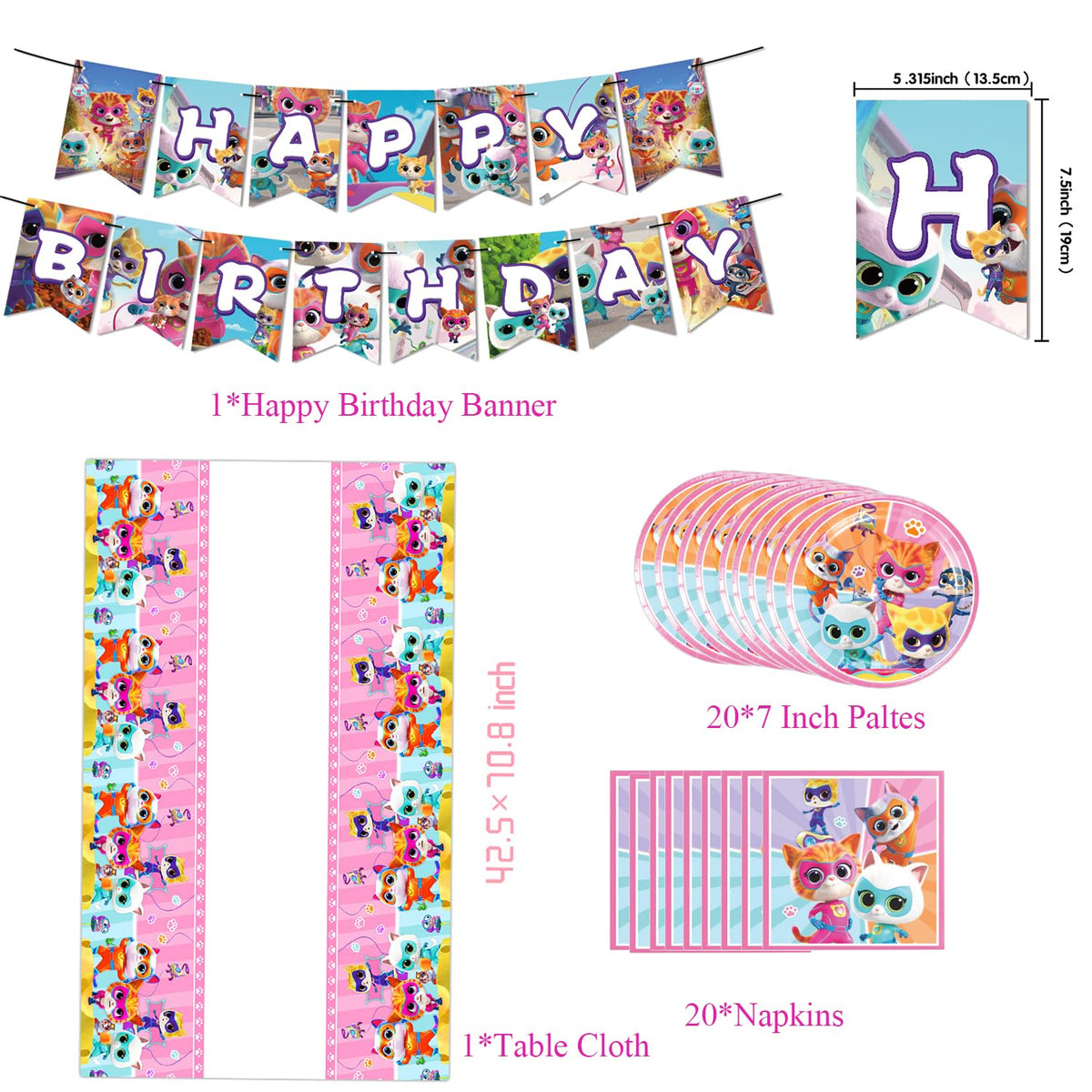 Super Cat Birthday Supplies 41pcs Cartoon Movie Party - Lamden Official Imagery - 4