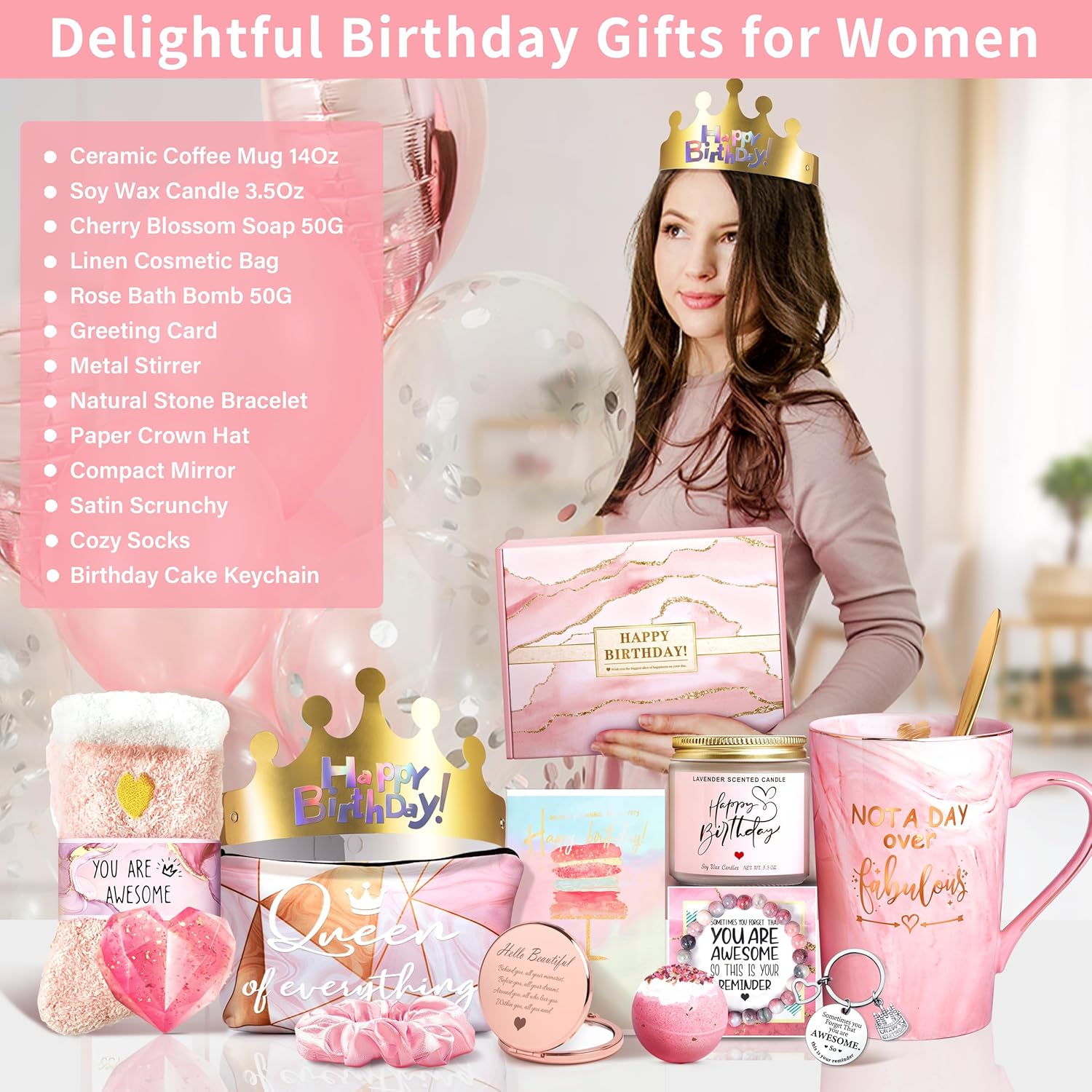 Jumway Not A Day Over Fabulous mug gift set for women with humorous birthday message, perfect for celebrating birthdays.