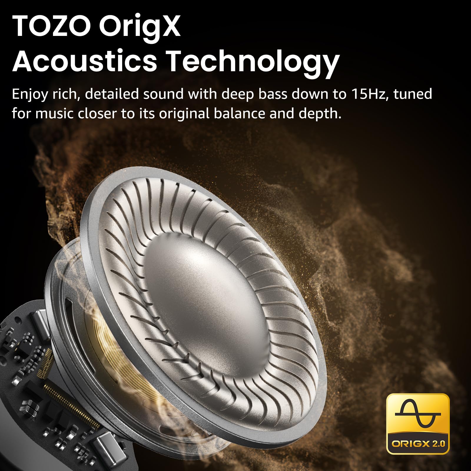 TOZO NC9 Hybrid Active Noise Cancelling Wireless Earbuds, 60H, LE - TOZO Official Product View 3