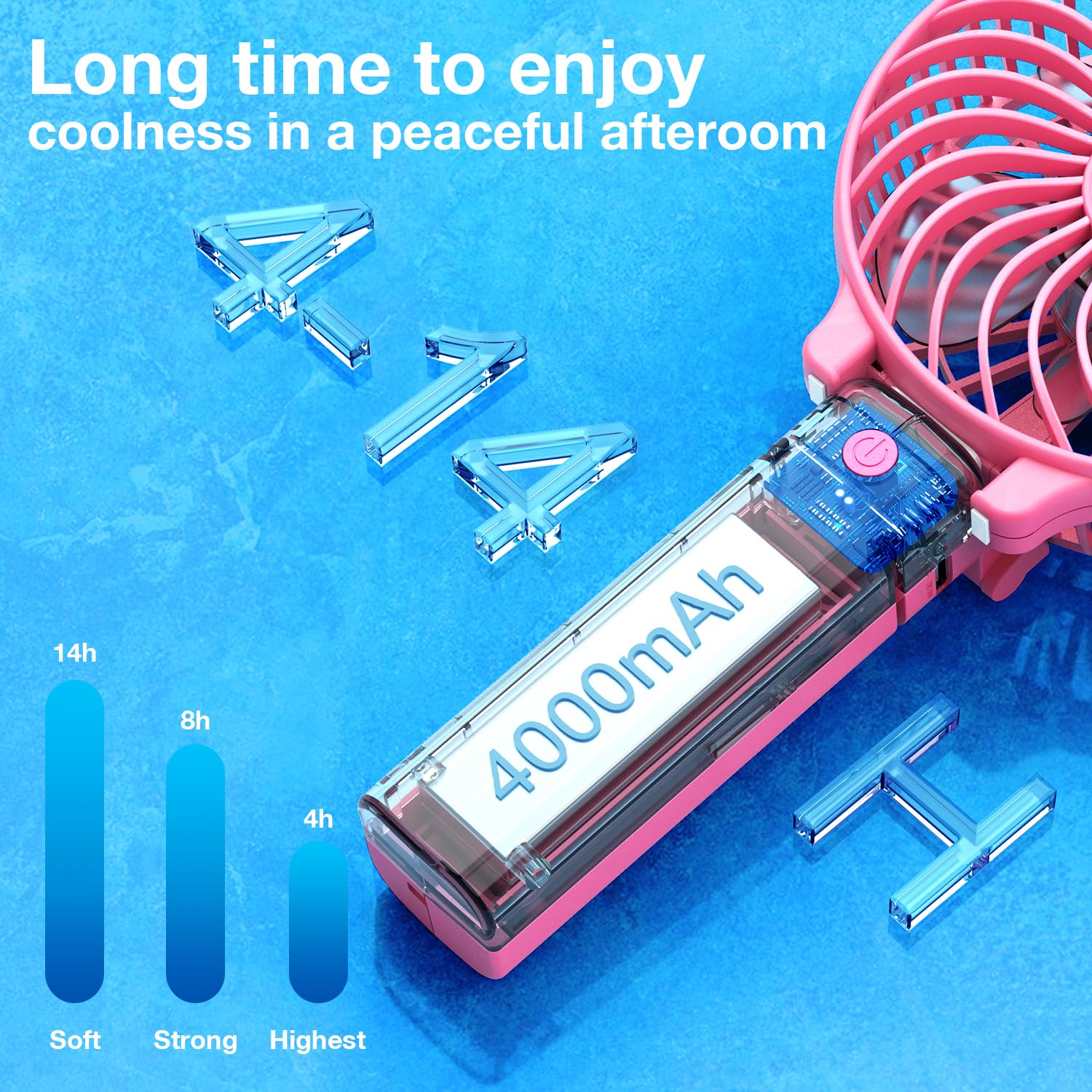 VersionTECH. Portable Handheld Fan, Powerful+Durable+4000mAh+180° Foldable, Mini - VersionTECH. Official Product View 6