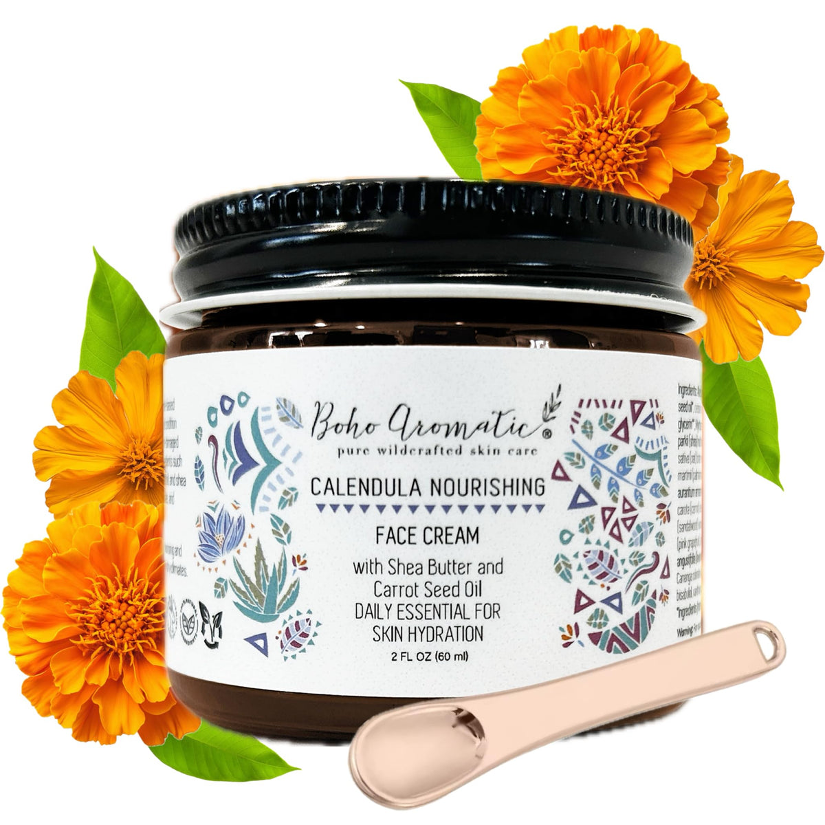 Calendula Nourishing Face Cream for Dry Skin Natural Organic - Boho Aromatic Official Imagery - 2