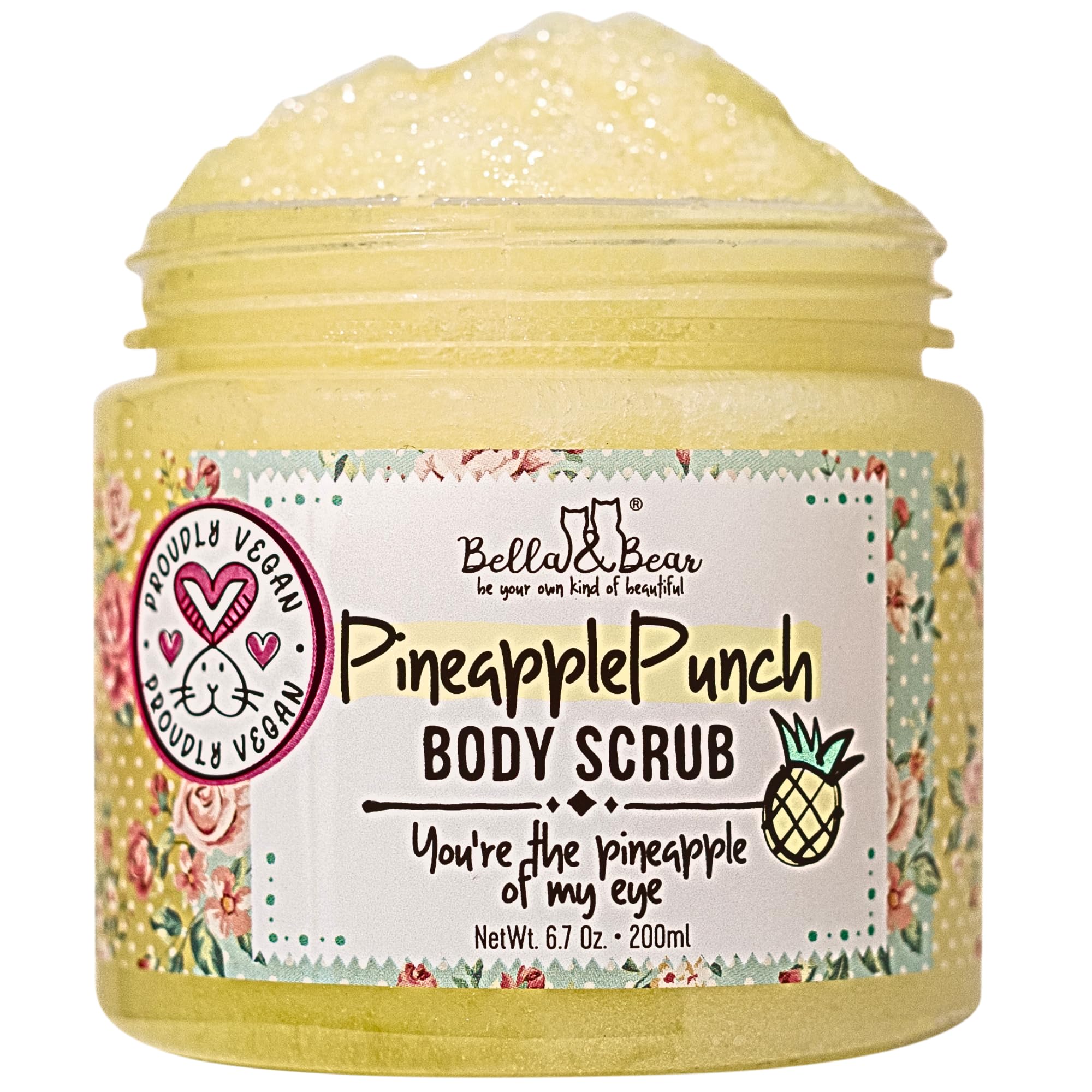 Bella and Bear Bella & Bear Pineapple Body Scrub Exfoliator – Vegan Sugar - Bella and Bear Official Product View 8