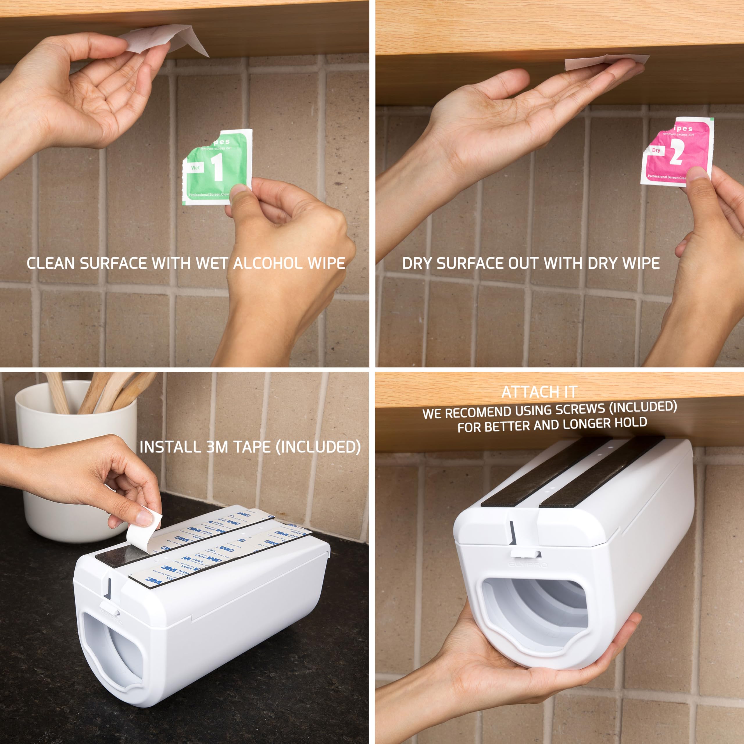 ELYPRO Under Cabinet Sandwich Bag Holder & Dispenser - View 6