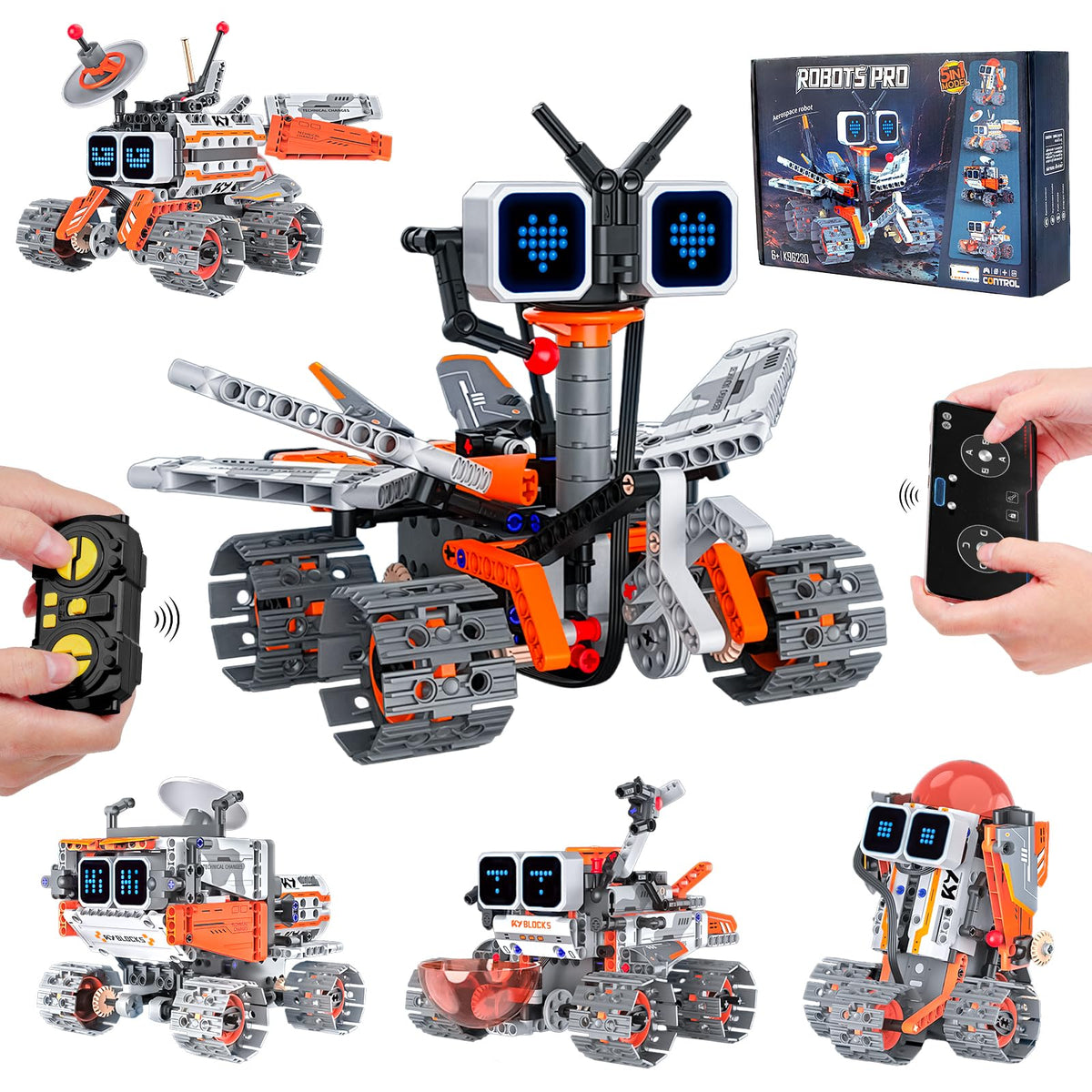 STEM Robot Building Kit for Kids 8 12 5 in 1 App RC Toy - Aptrbg Official Imagery - 1