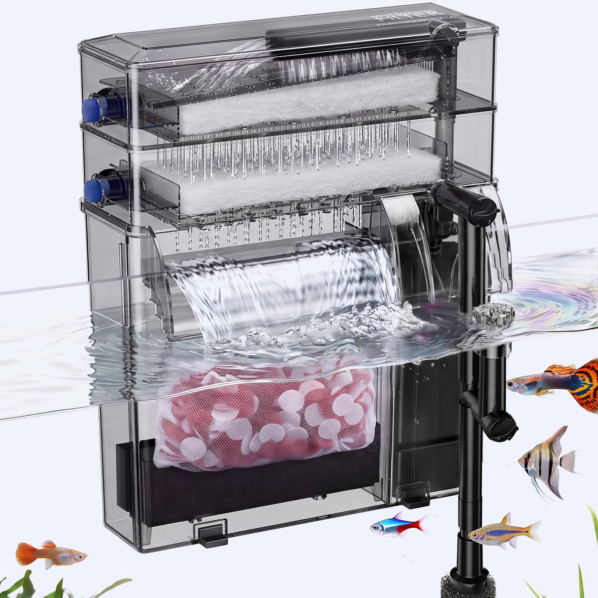 Veehoo Hang on Back Aquarium Filter Double Dry Wet - Veehoo Official Imagery - 1