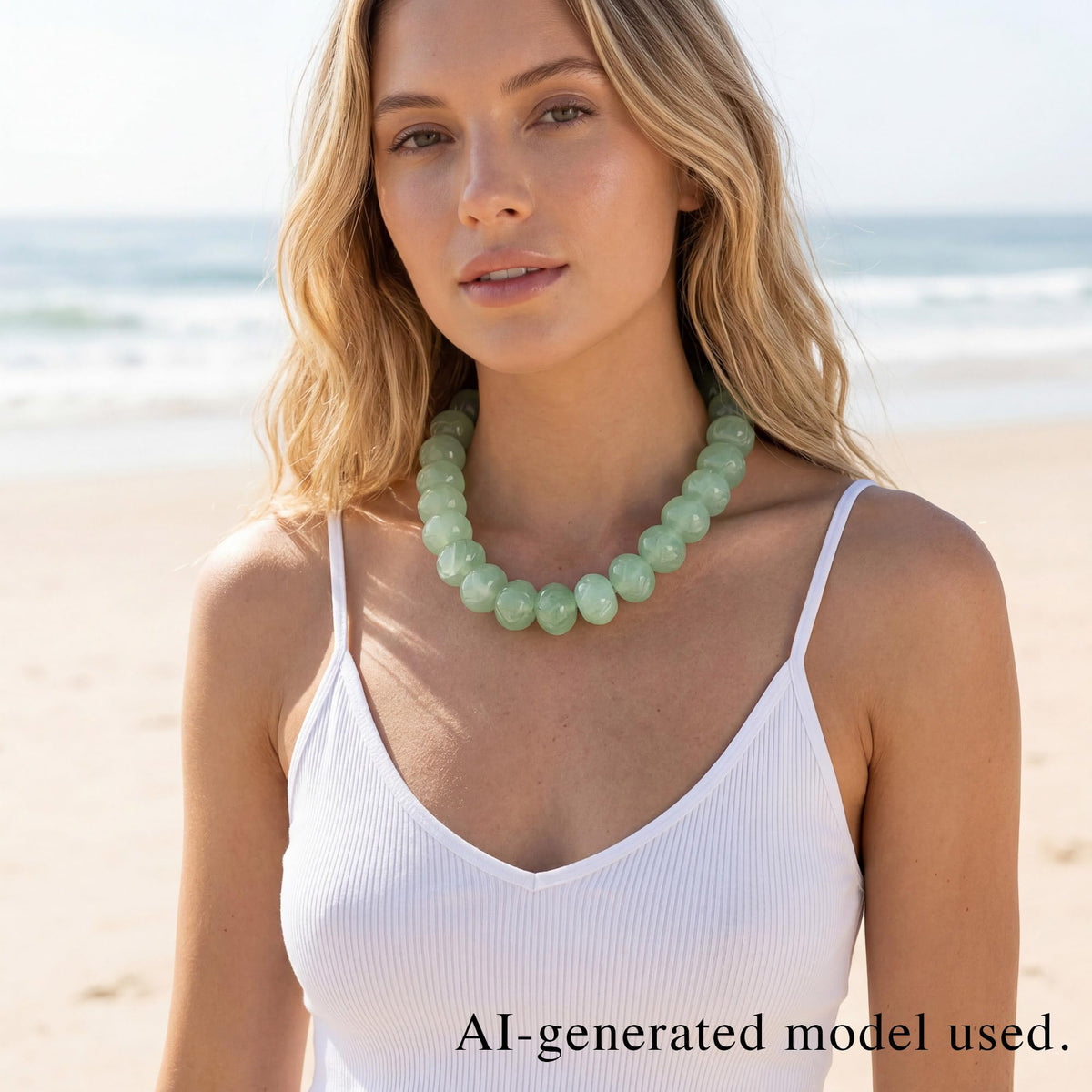 Oversized Resin Beaded Chunky Necklace for Women - PanLuca Official Imagery - 3