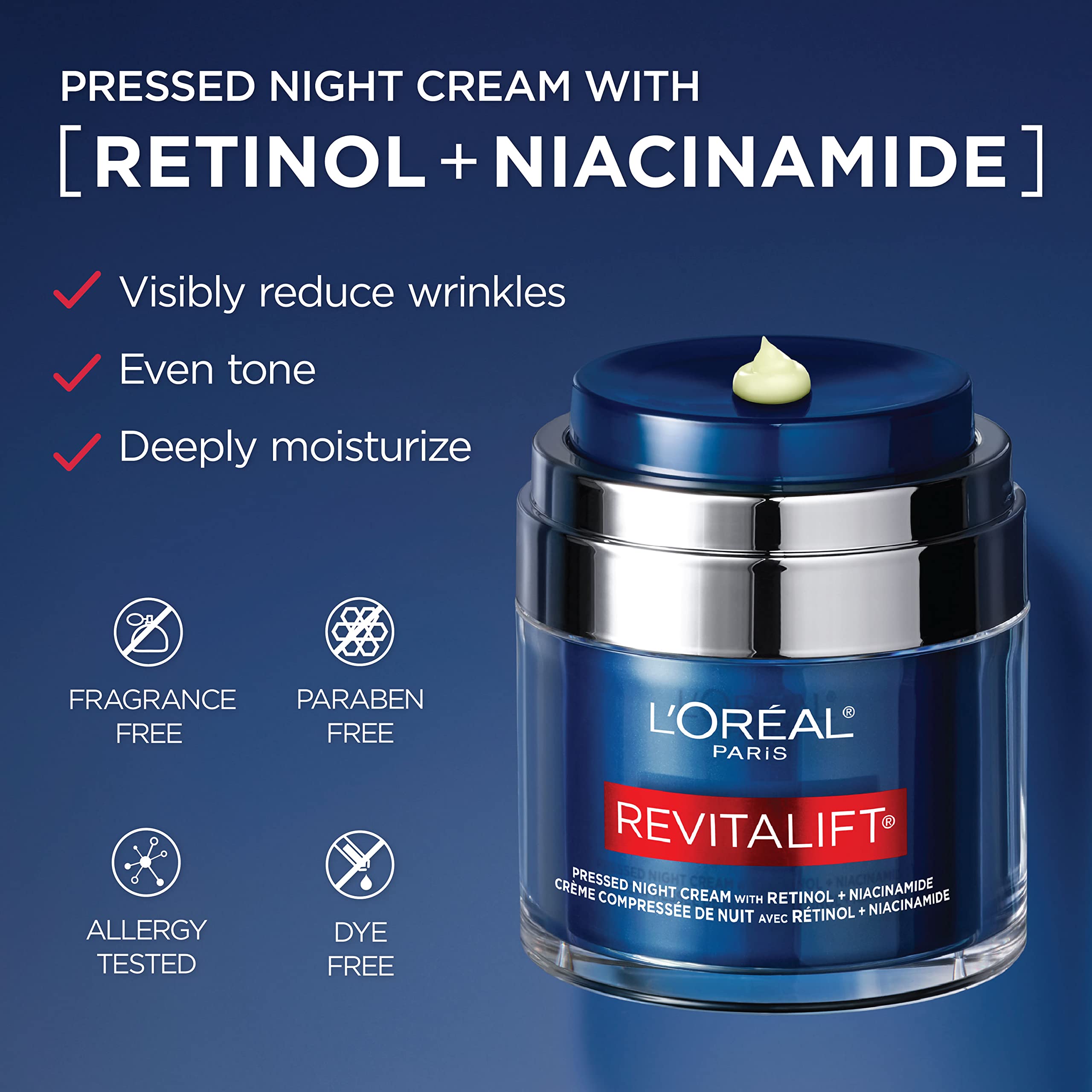 L'Oreal Paris Revitalift Pressed Night Cream, Retinol + - 4.5               4.5 out of 5 stars