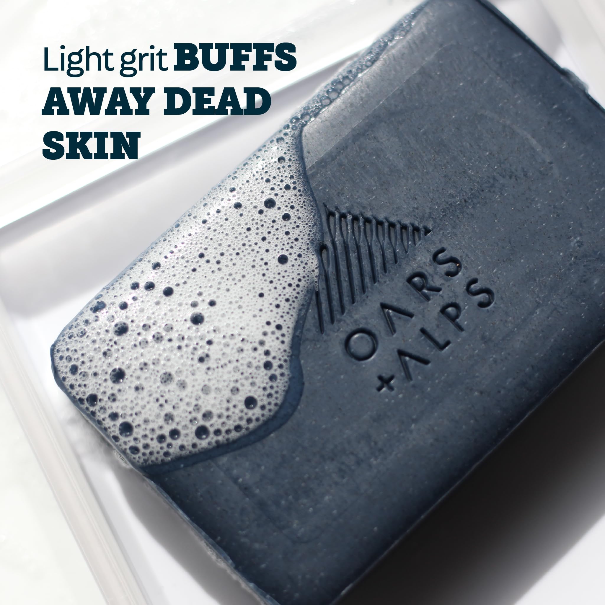 Oars + Alps Exfoliating & Moisturizing Mens Bar Soap, Blue Charcoal - Oars + Alps Official Product View 7