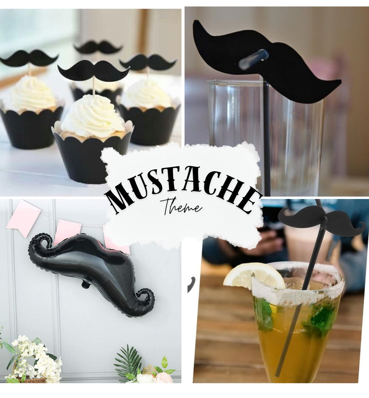 174PCS Mustache Party Decorations 20 Guests Large Mustache - Premium Selection Official Imagery - 8