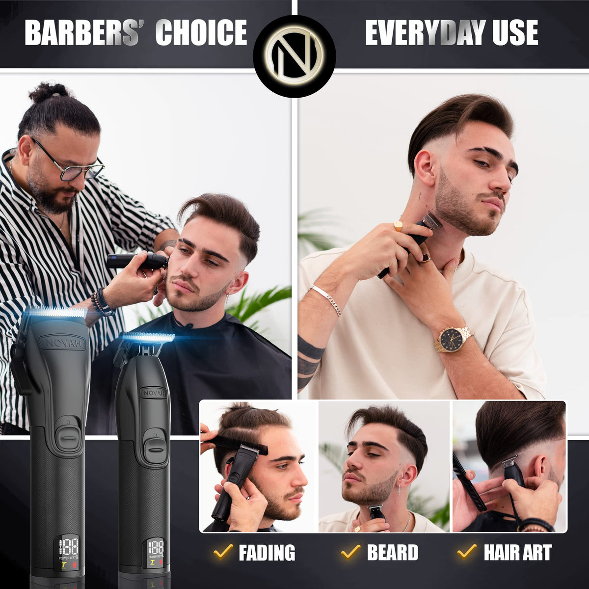 Novah Professional Hair Clippers for Men Professional Barber - NOVAH Grooming Official Imagery - 4