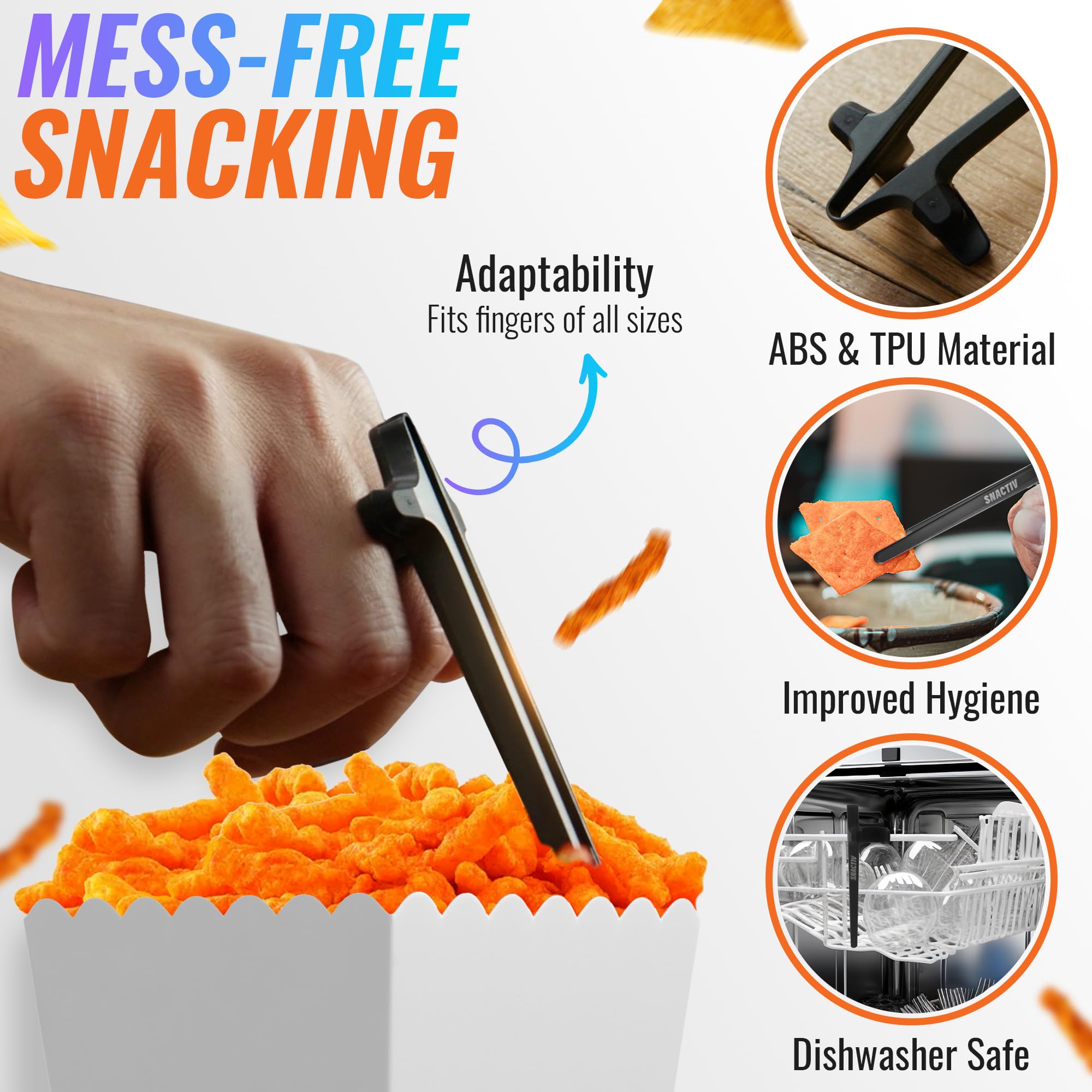 SNACTIV PRO Finger Chopsticks for Gamers - As Seen on Shark Tank! The - View 2