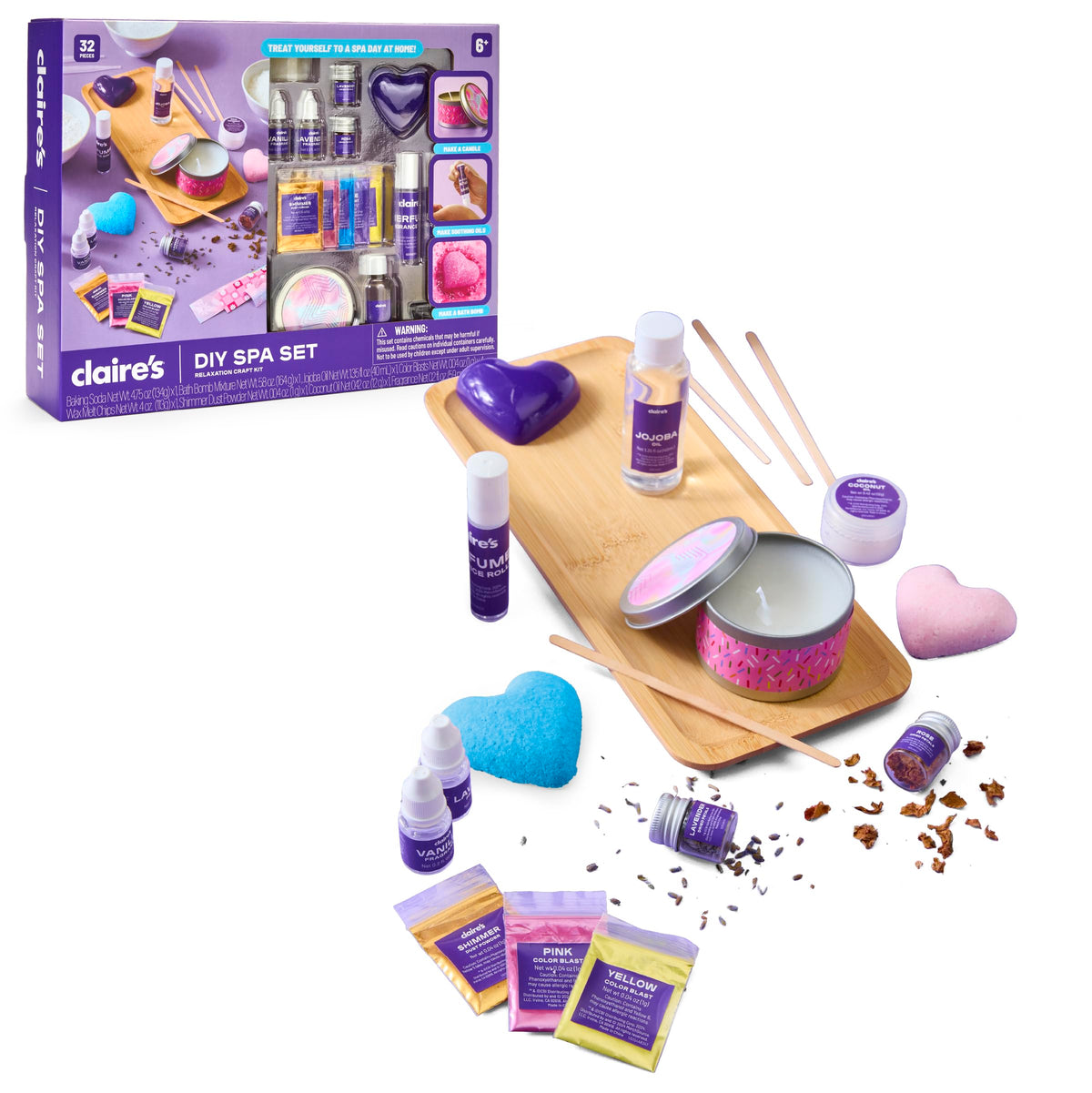 Claire s DIY Bath Bomb Scented Candle Making Set 32 Piece - Claire's Official Imagery - 2
