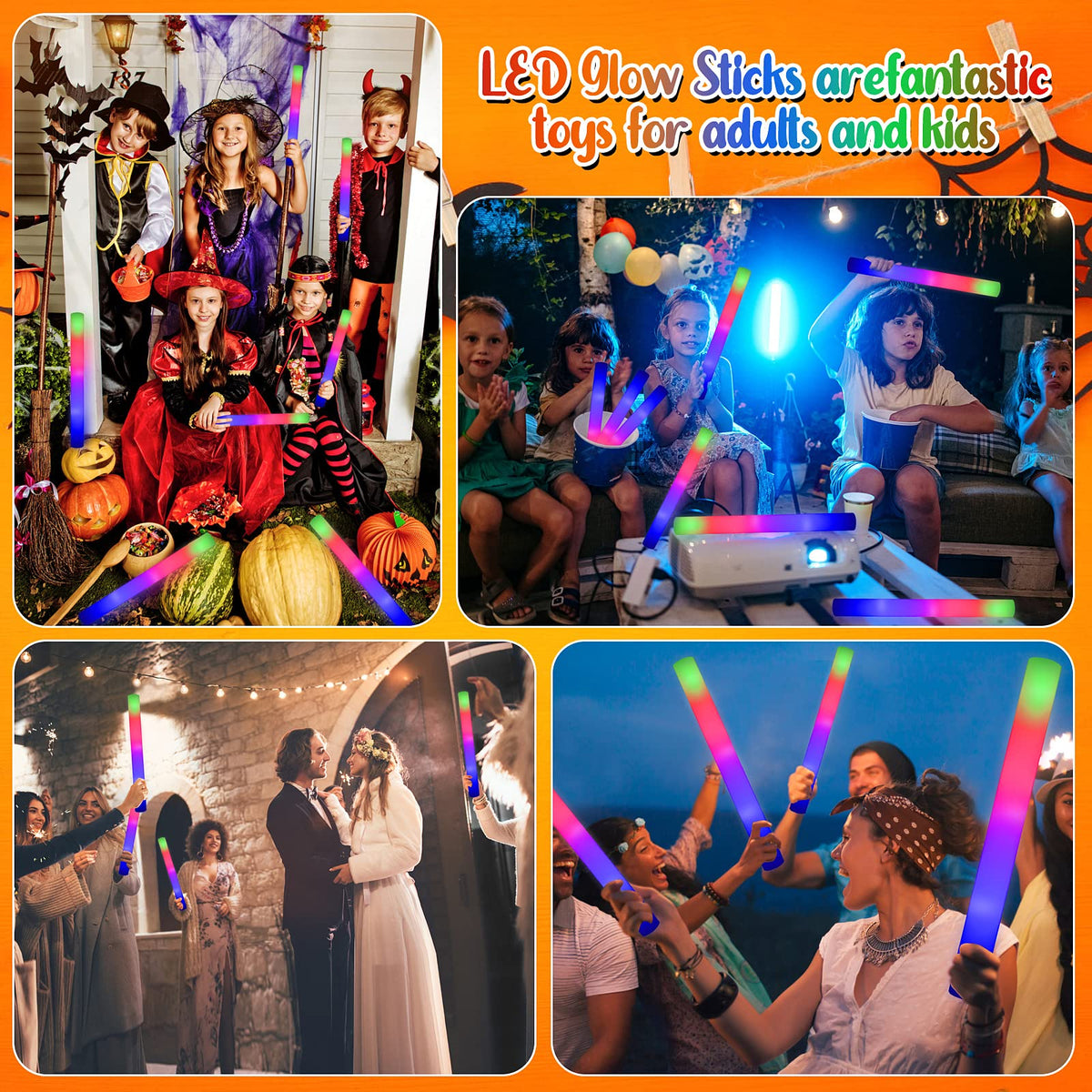 LifBetter 30 Pcs Foam Glow Sticks Bulk Led Glow Sticks with - LifBetter Official Imagery - 7