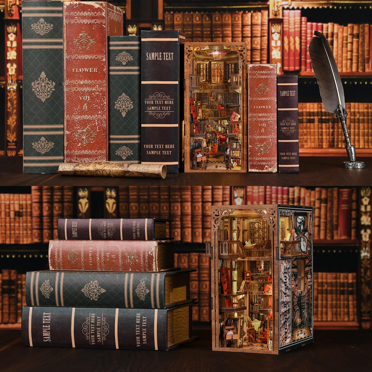 CCCDF Abbey Library Book Nook Kit DIY Miniature House Kit - CCCDF Official Imagery - 5