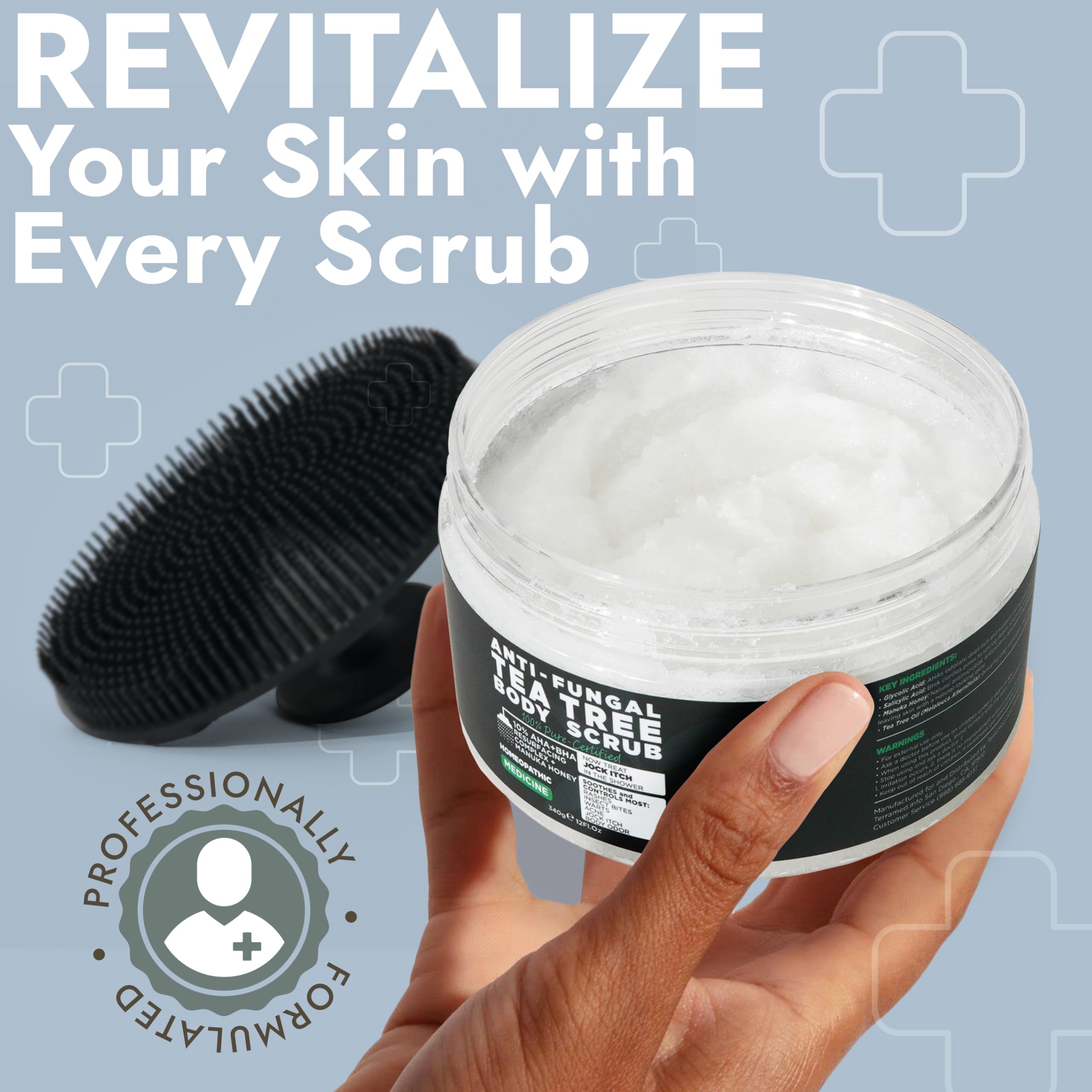 Terramed Antifungal Body Scrub with Tea Tree Oil 4-in-1