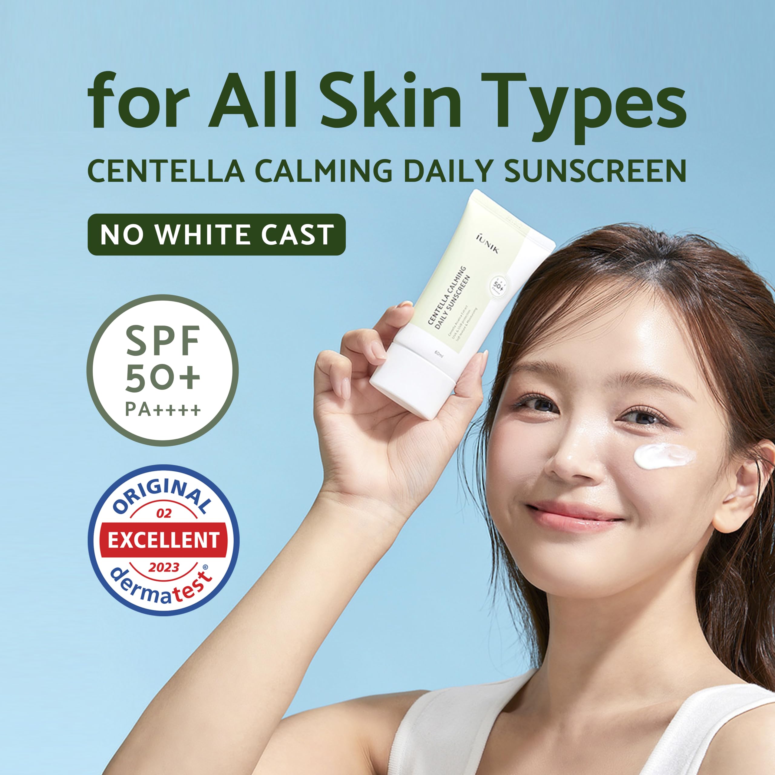 IUNIK Centella Calming Moisture Daily Sunscreen SPF 50+ PA++++ Matte & No White - IUNIK Official Product View 3