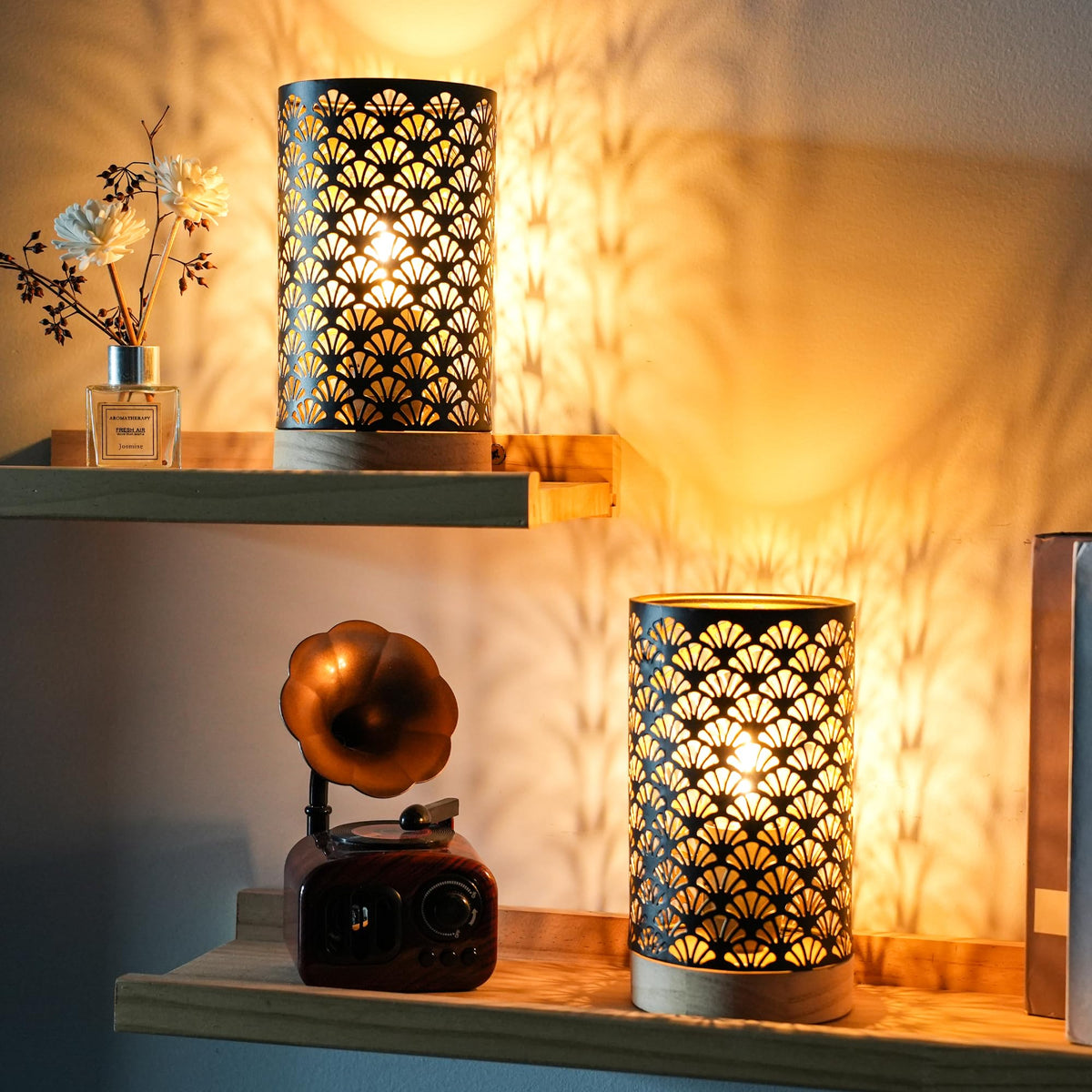 JHY DESIGN Set of 2 Metal Battery Powered Lamps 7 5 H Accent - JHY DESIGN Official Imagery - 1