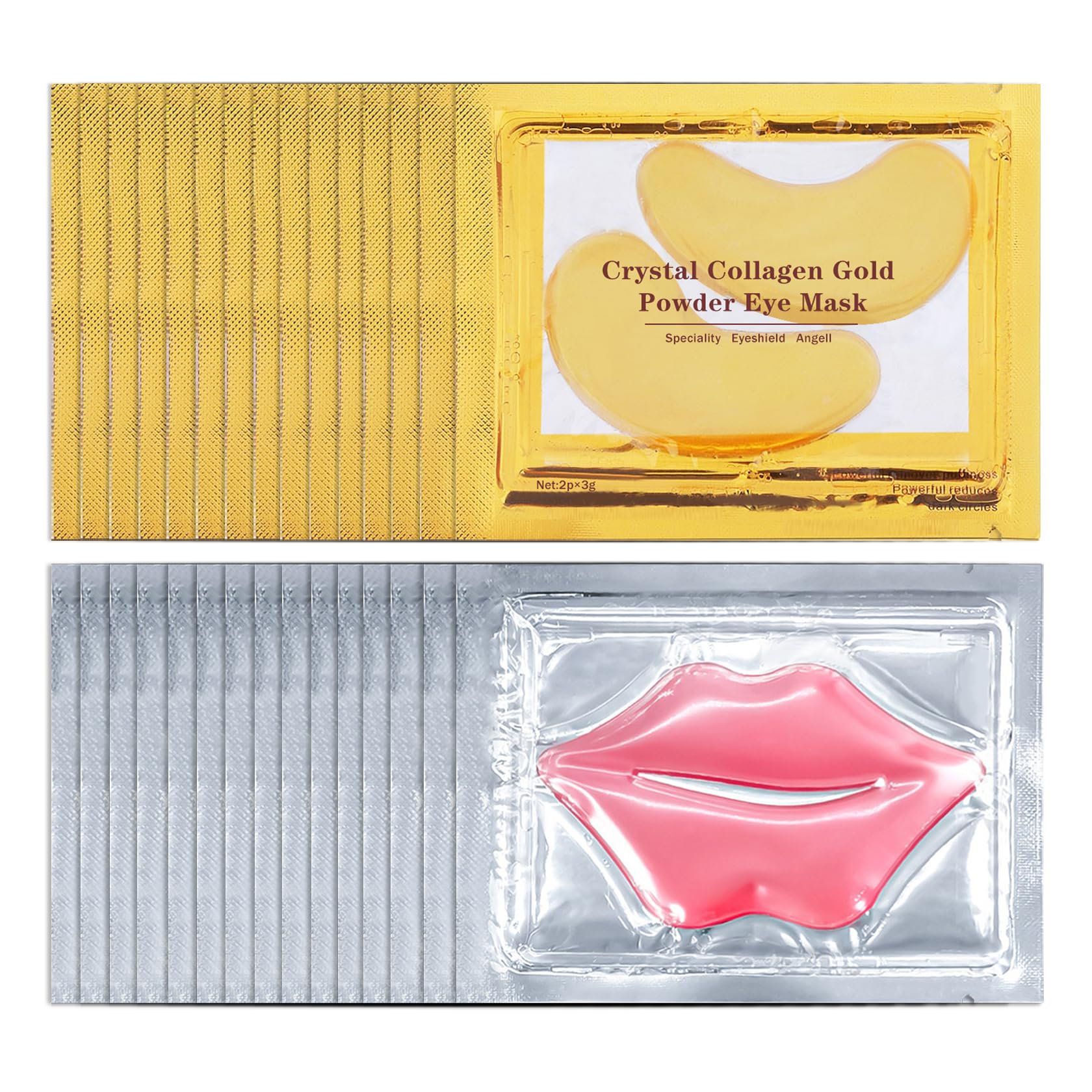 CAHIUYOA 30PCS Lip Mask and Under Eye Masks Set,Pink Lip Mask - Product Imagery