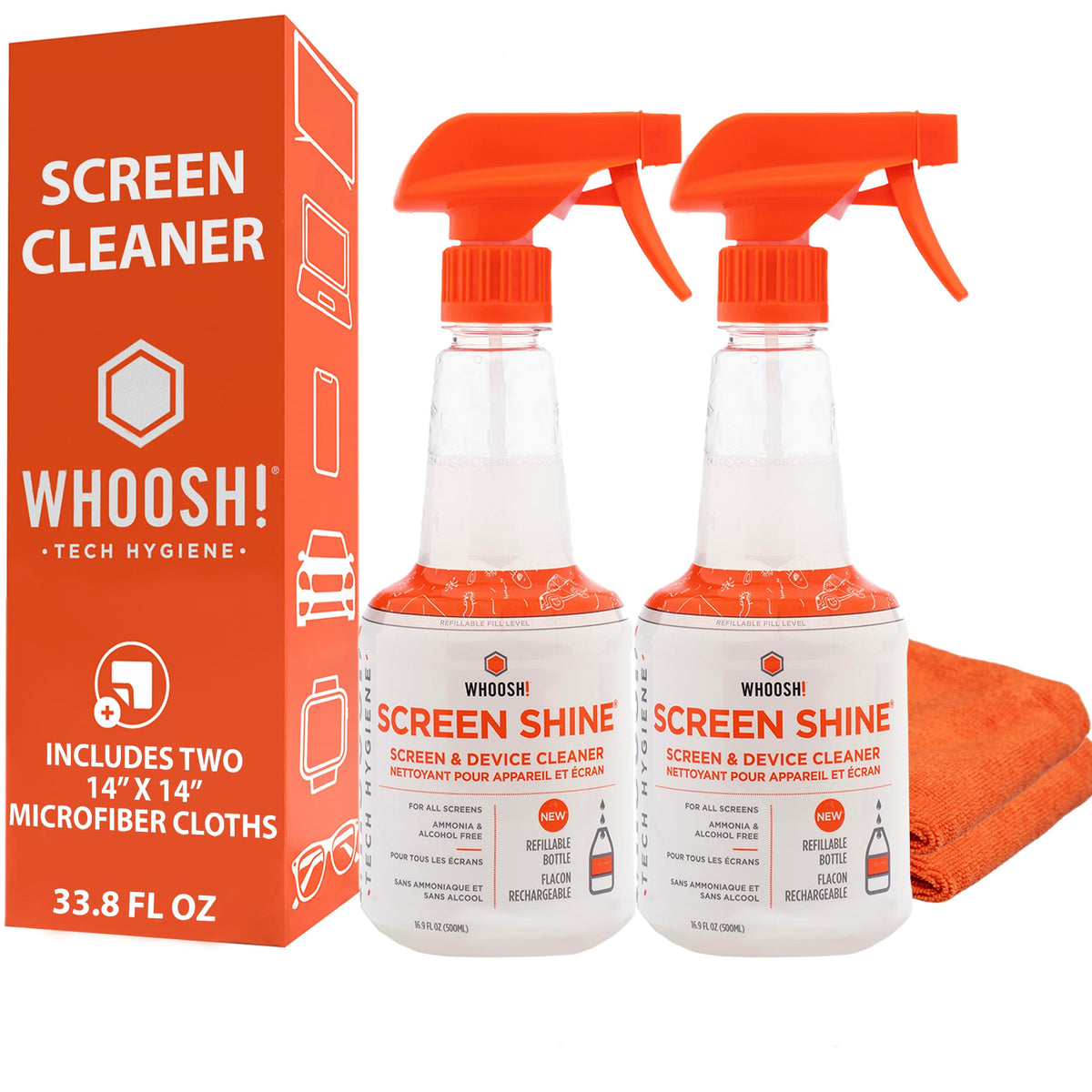 WHOOSH Screen Shine Pro TV Screen Cleaner Cloth Set of 2 16 - WHOOSH Official Imagery - 2