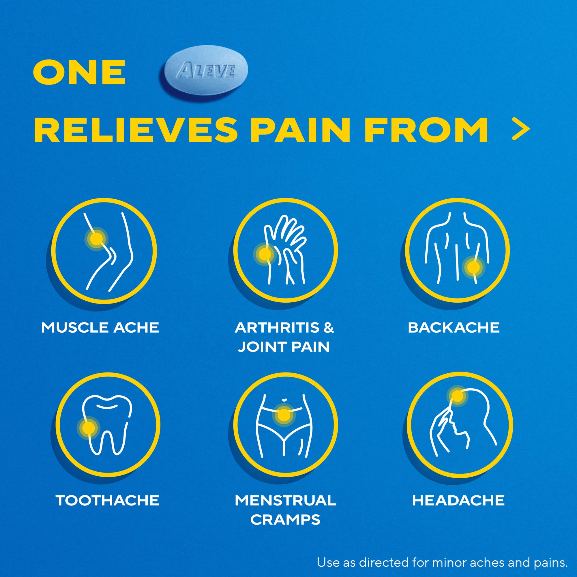 Aleve Naproxen Sodium Pain Relief Caplets, 50 Ct