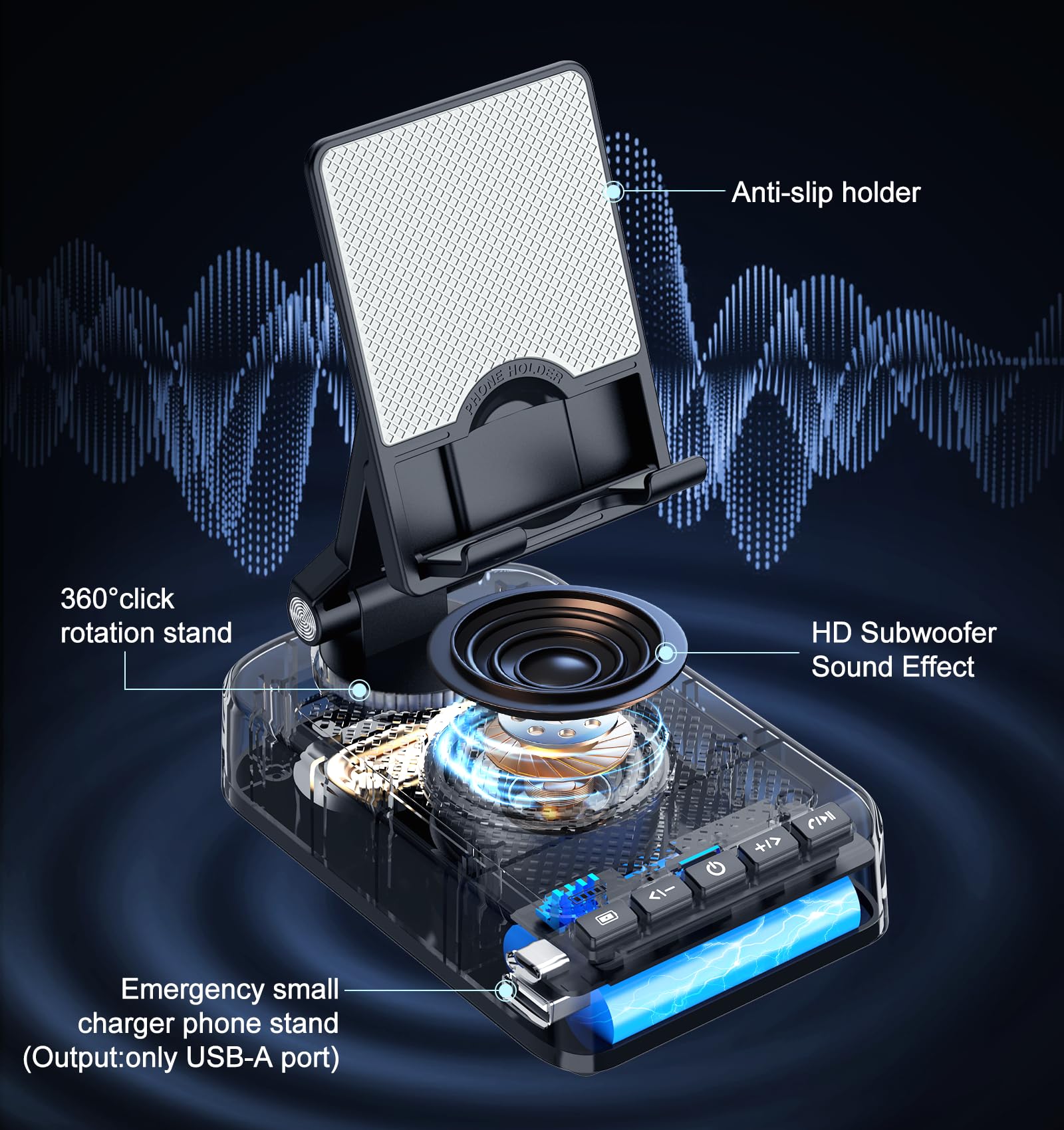 Joymate Gifts for Men Women, Phone Stand with Bluetooth Speaker a by Joymate - Angle View 3