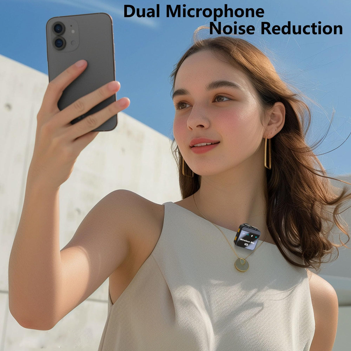 T9 Wireless Microphone for Smartphone 2 4G USB C Lapel Mic - TUNOMDE Official Imagery - 7