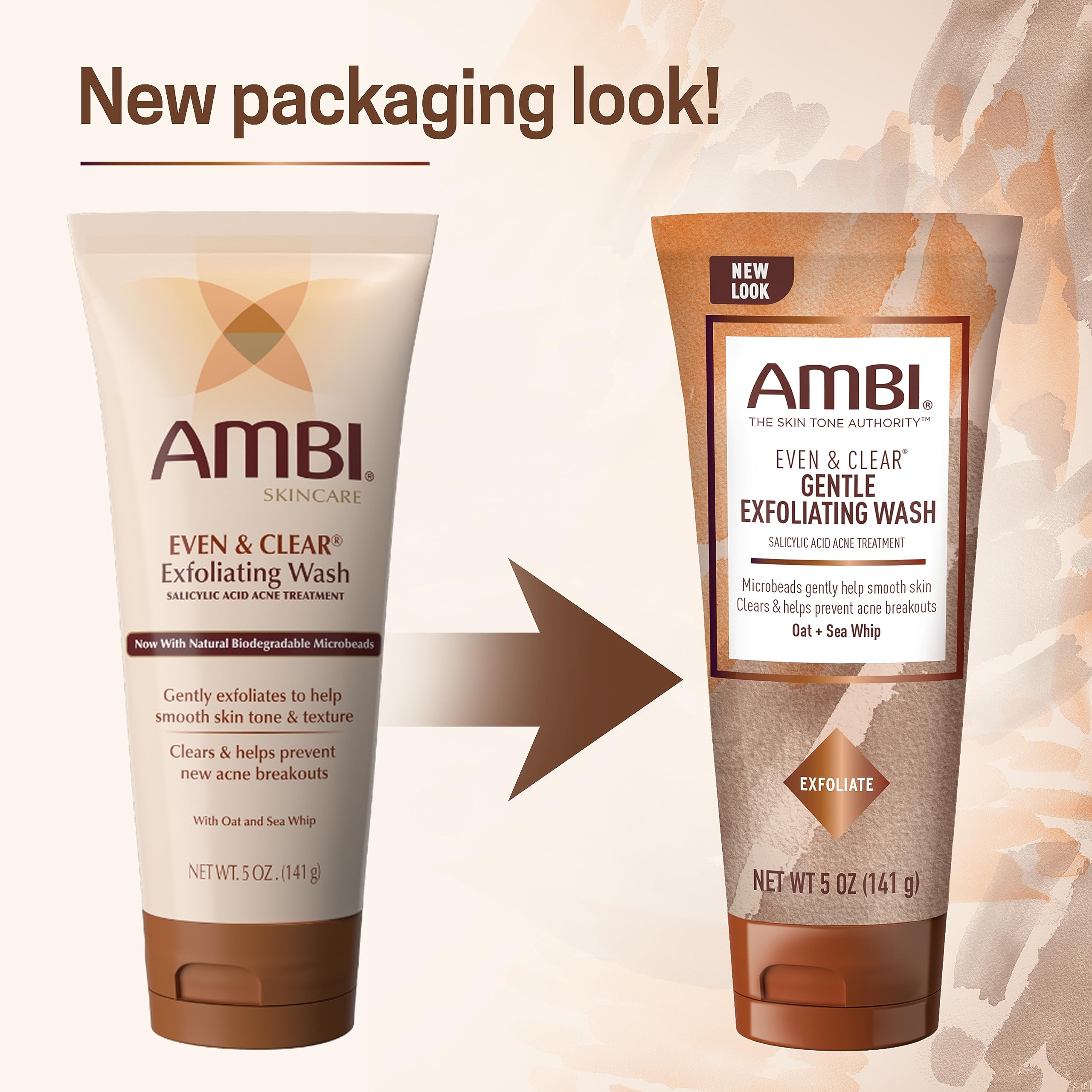 Ambi Even &amp; Clear Gentle Exfoliating Wash with Oat and Sea - Ambi