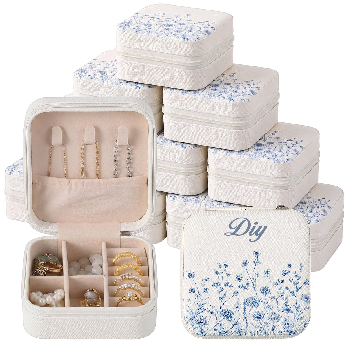6 12 50 Pcs Travel Jewelry Case Bulk - Taiyin Official Imagery - 8
