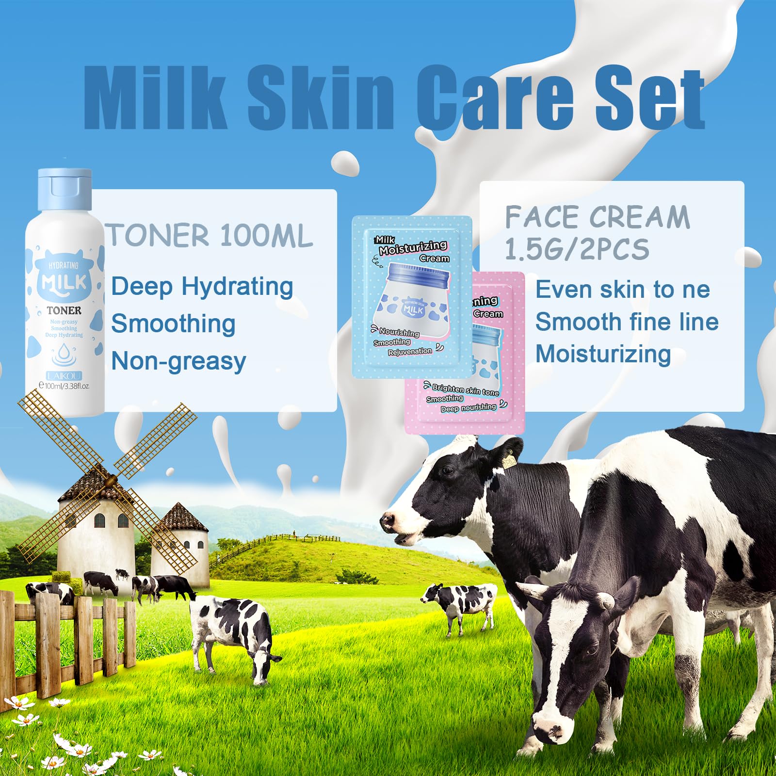 Milk Skin Care Set Teens Women Birthday Gifts- Skin Care for - EONFAVE