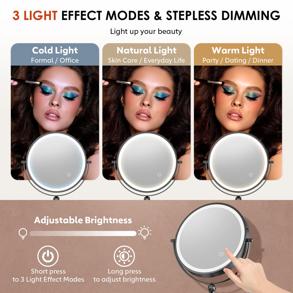 ZLOKLA 9 Wall Mounted Lighted Makeup Mirror 4000mAh - ZLOKLA Official Imagery - 7