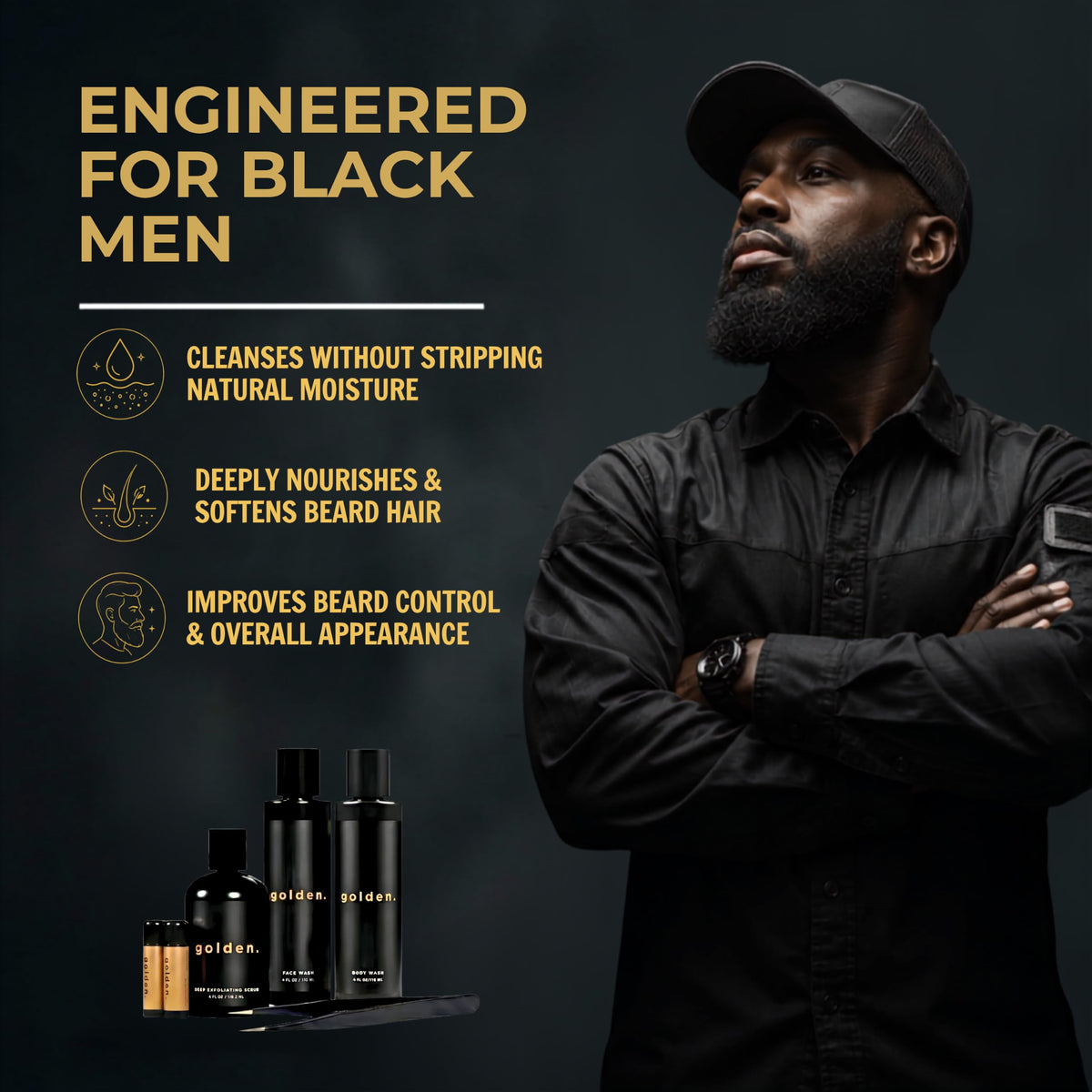Golden Grooming Co Essential Skincare Set for Men - Golden Grooming Company Official Imagery - 8