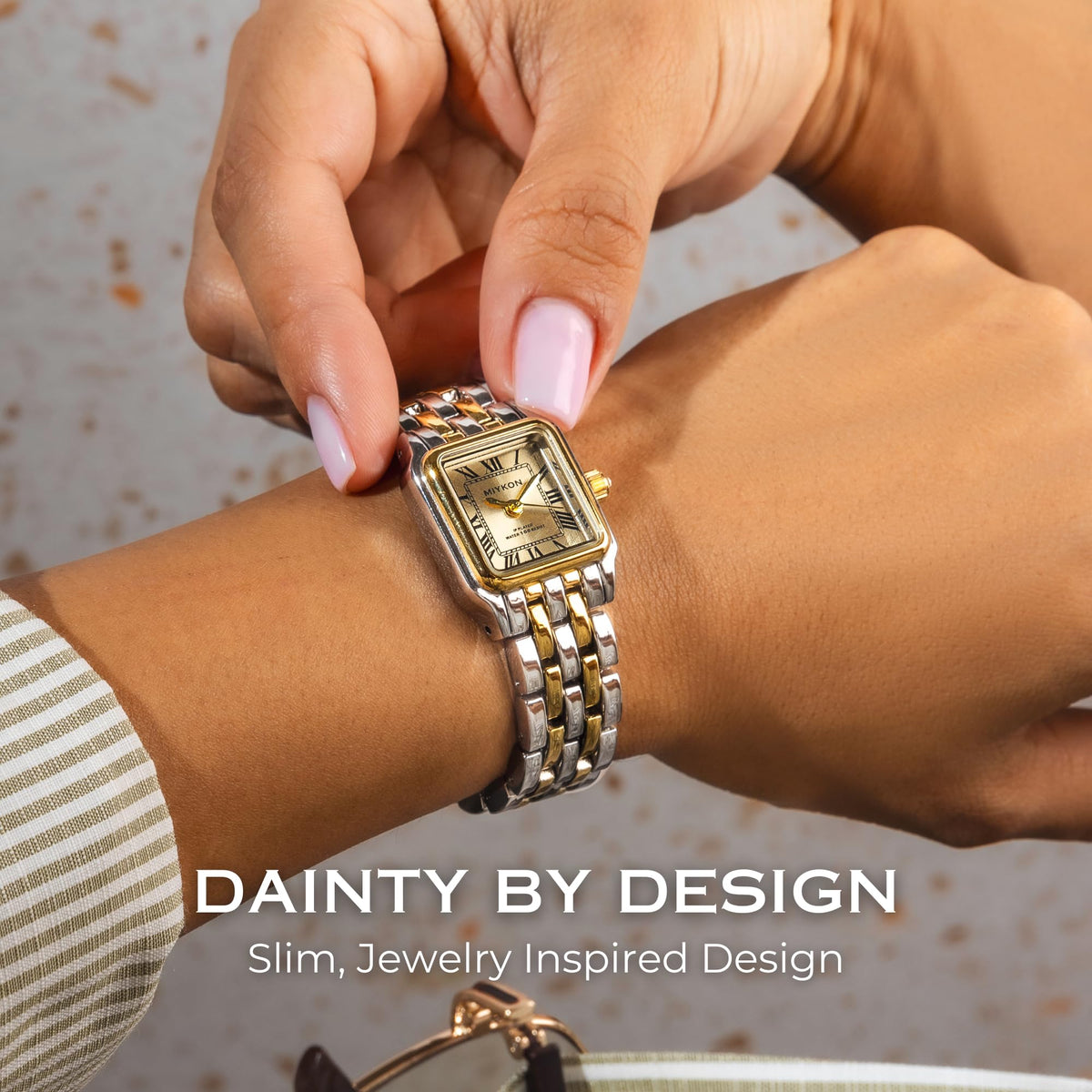 Miykon Womens Square Dainty Vintage Jewelry Bracelet Watch - Miykon Official Imagery - 4