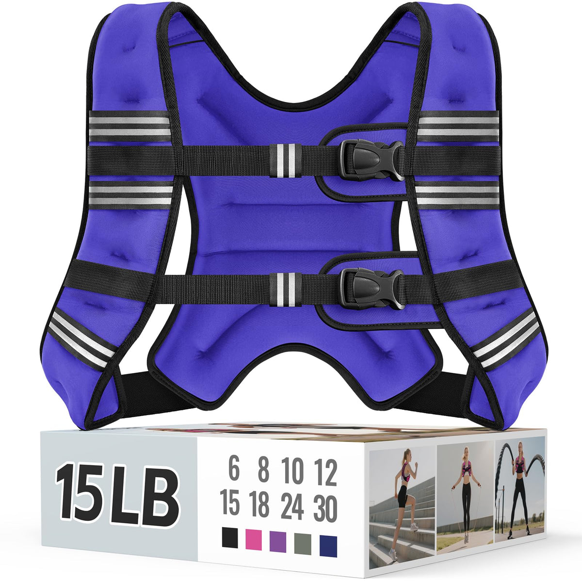 Zeerun Weighted Vest 6 8 10 12 15 18 20 24 30LB for Men - Zeerun Official Imagery - 1